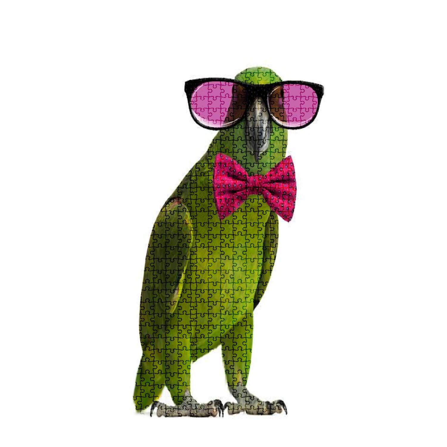 1000-Piece Wooden Jigsaw Puzzle - Yellow-Naped Parrot Wearing Glasses & Bow Tie | Fun & Challenging Board Puzzle for Adults & Kids | Large DIY Educational Toy & Home Decor Gift | Perfect for Family Game Nights, Birthday Presents & Classroom Activities