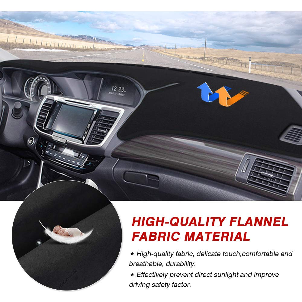 Cartist Dashboard Cover Mat for 2013-2017 Honda Accord - Flannel Dash Mat Sunshade Protector for UV Rays & Glare Reduction - Perfect for Summer Driving & Interior Protection
