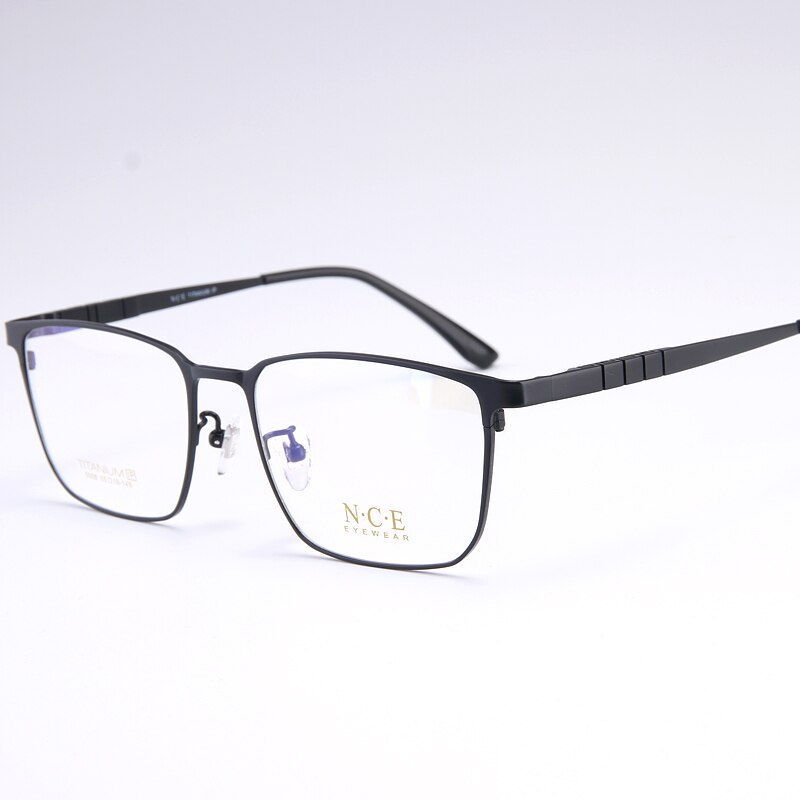 Bclear Men's Full Rim Square Titanium Eyeglasses Frame My5008 - Lightweight Durable Glasses for Work, Reading & Fashion