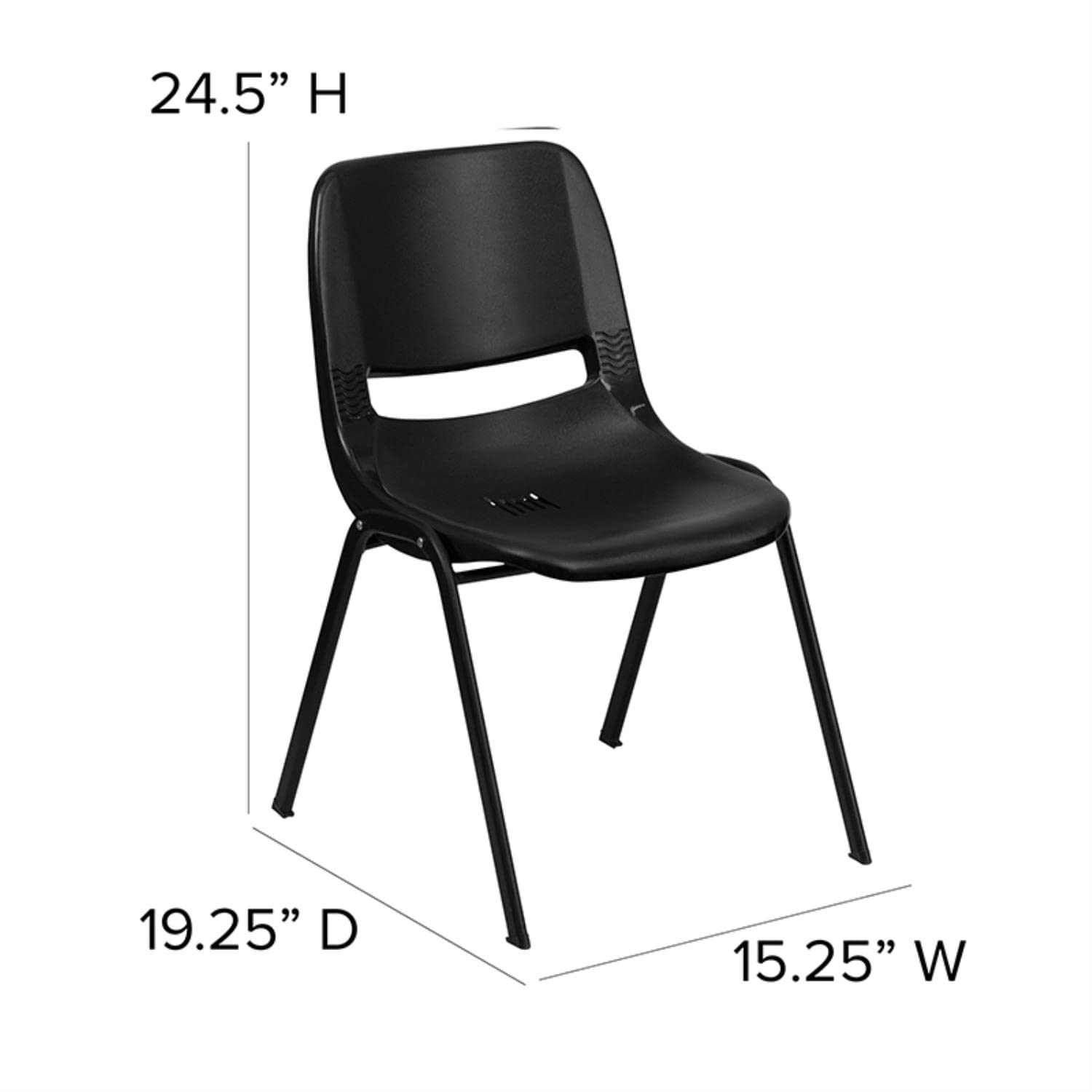 ECR4Kids 24x18 Inch Student Desk with Flash Furniture 440 lb Capacity Ergonomic Stackable Shell Chair - Perfect for Classrooms, Home Study & Office Use