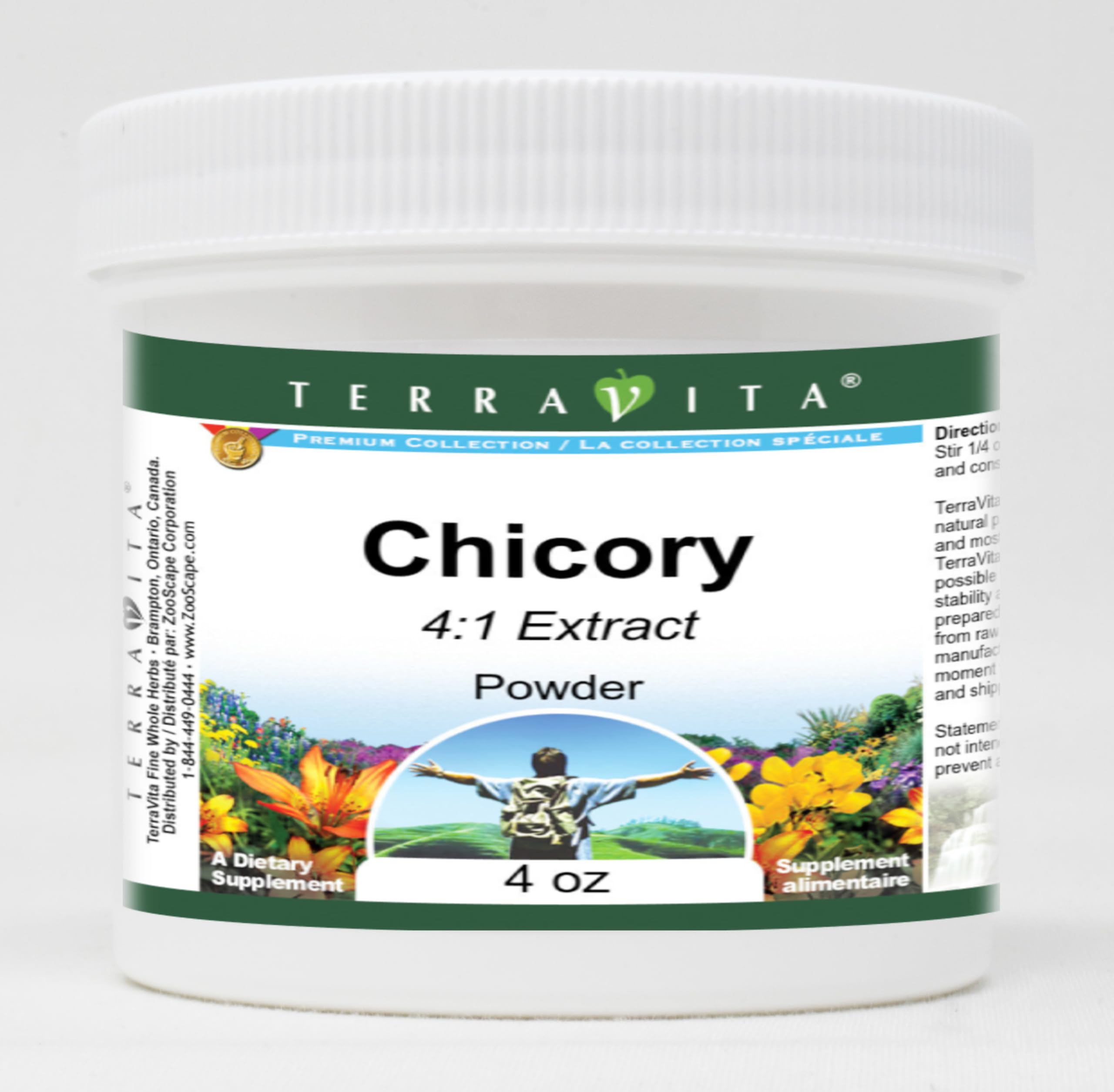 Organic Chicory Root Powder 4:1 Extract (4 oz) - Natural Prebiotic Fiber for Gut Health | Supports Digestion & Immunity - Perfect for Coffee Alternative, Baking & Smoothies