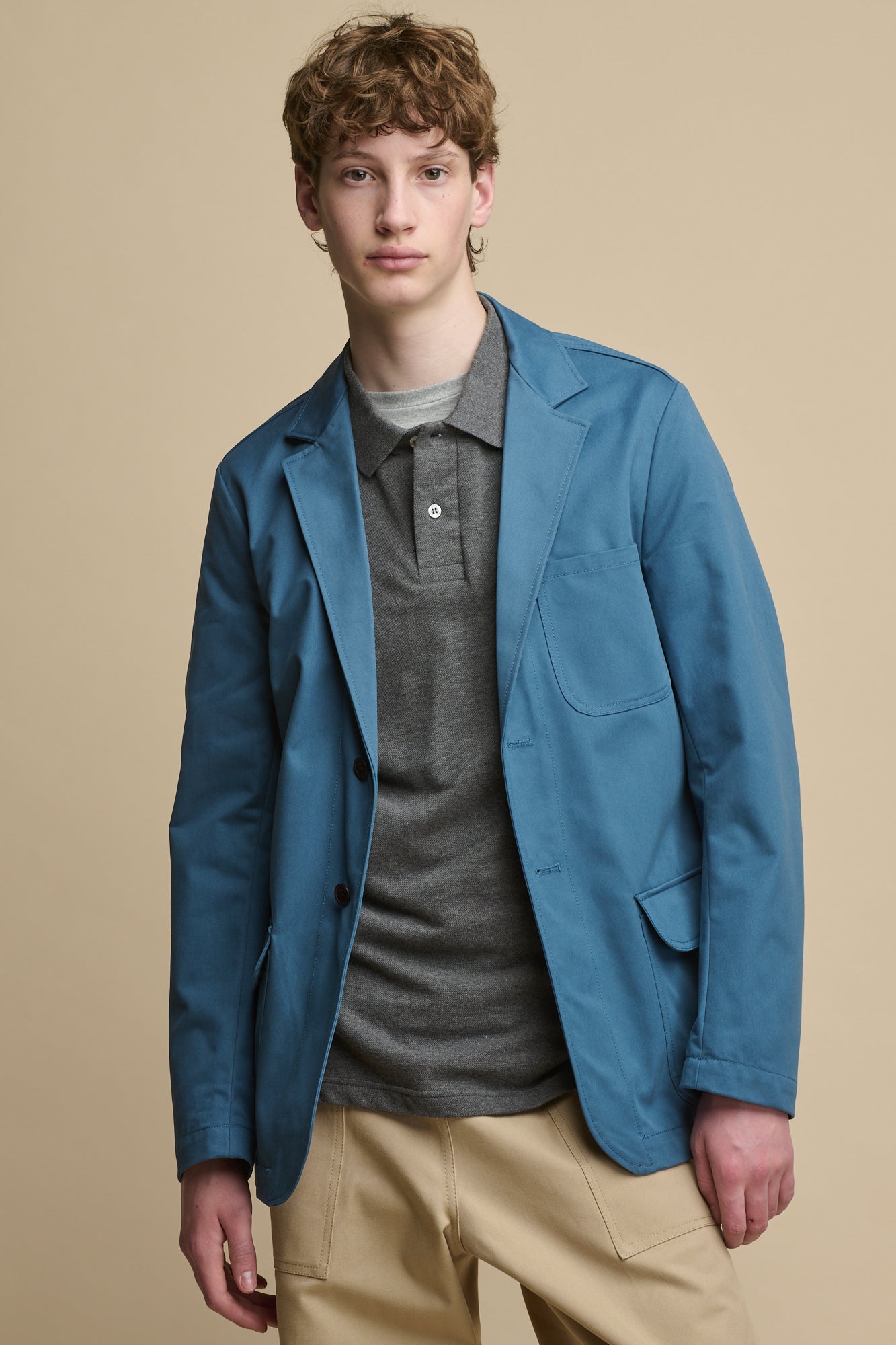 Men's James Single Breasted Blazer RAF Blue - Slim Fit Business Suit Jacket for Office, Wedding & Formal Events