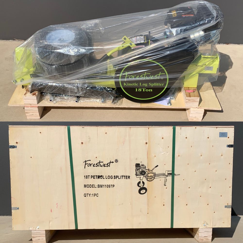 Forestwest 18 Ton Kinetic Log Splitter - 3HP Gas Powered Firewood Splitter with Powerful Engine (Model BM11097P) - Perfect for Home Firewood Processing, Landscaping, and Farm Use