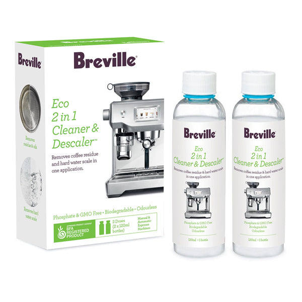 Breville Eco 2-in-1 Coffee Machine Cleaner & Descaler - Removes Limescale & Residue for Keurig, Nespresso & Drip Coffee Makers - Perfect for Home & Office Use