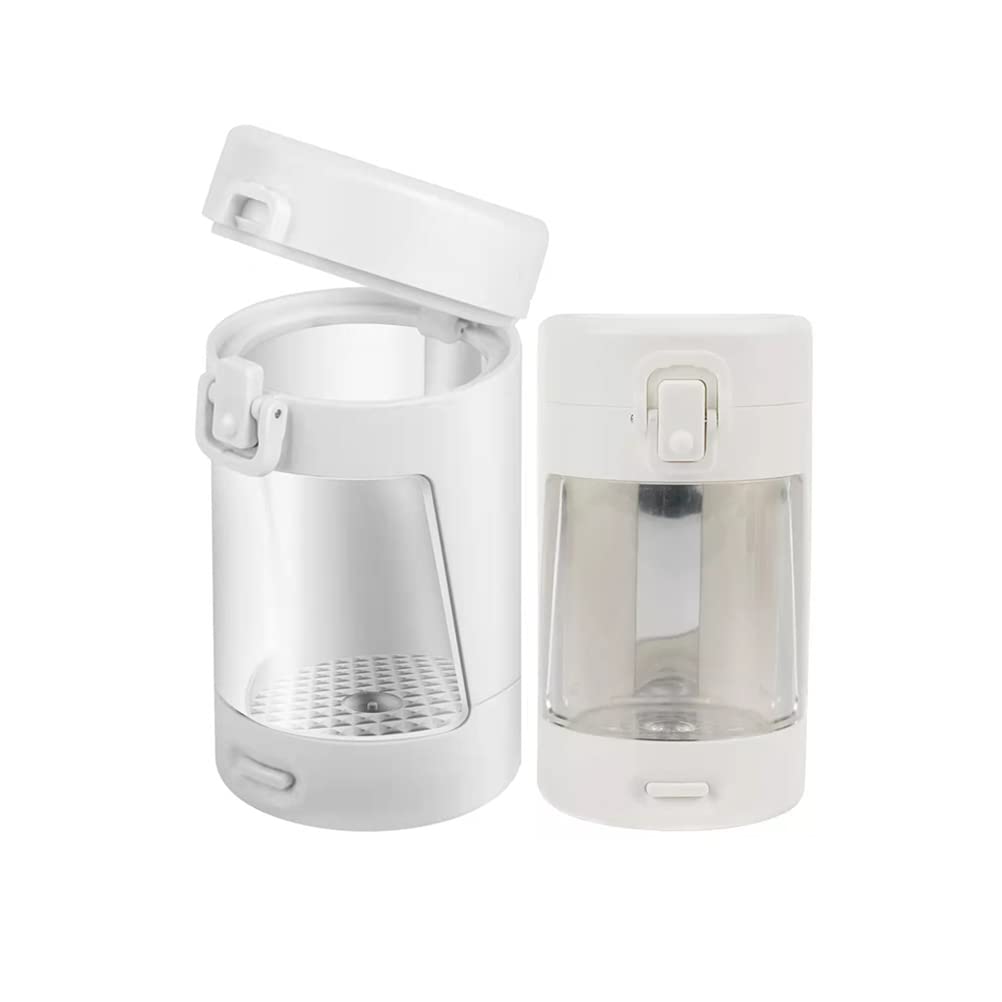 LED Transparent Glass Airtight Storage Jars with Herb Grinder - Magnifying Viewing Jar with Light-Up Feature - Portable Mini Lightweight Design for Easy Storage & Carrying (White) - Perfect for Kitchen Organization, Herb Storage & Travel Essentials