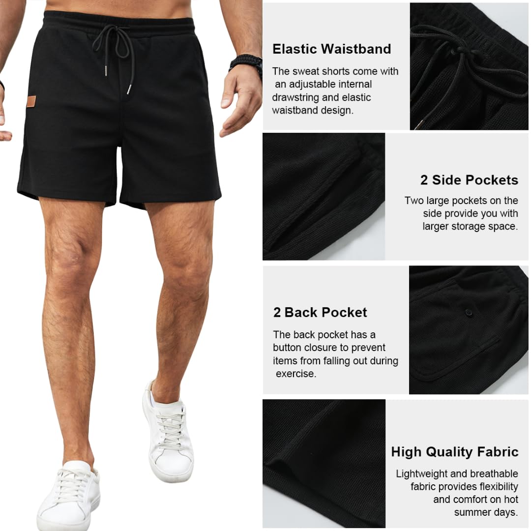 Men's Casual Waffle Shorts 7