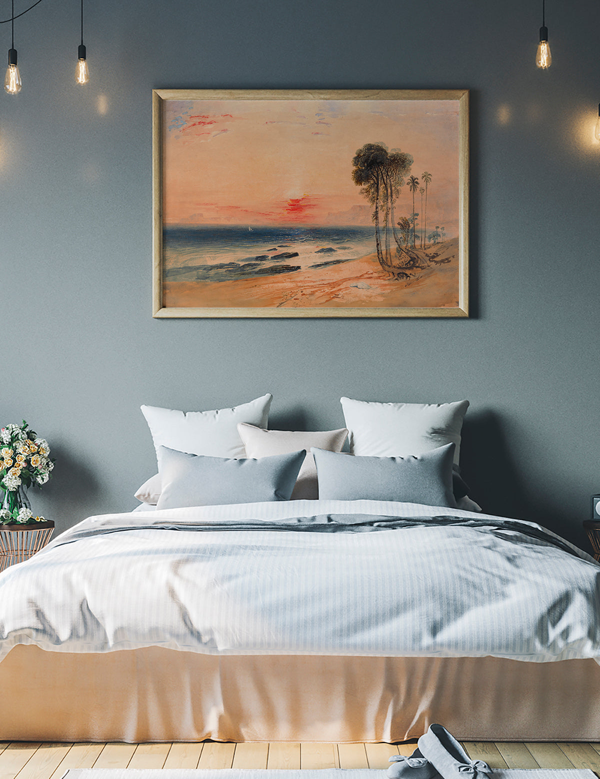 John Martin Tropical Coast Sunset Print - Stunning Beach Wall Art for Living Room, Bedroom & Office Decor