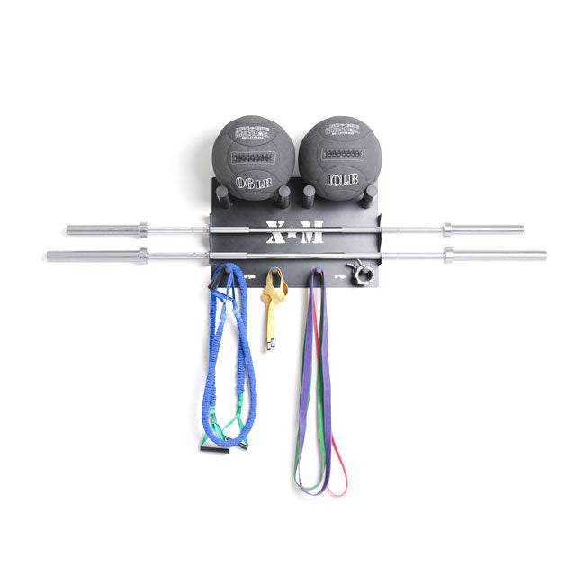 XM FITNESS Wall Mounted Storage Rack - Multi-Purpose Organizer for Gym, Garage, Home & Office - Perfect for Sports Equipment, Tools & Supplies