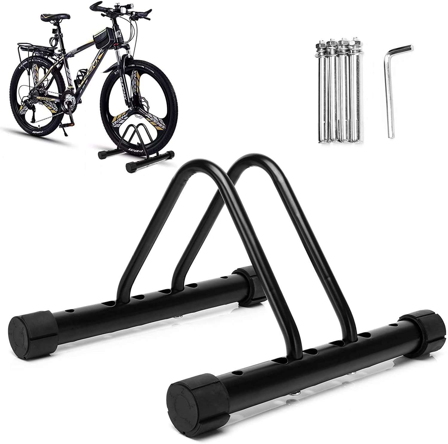 Baisikou Detachable Bike Stand - Adjustable Floor Parking Rack for Mountain, Road & BMX Bikes | Perfect for Garage, Backyard & Outdoor Cycling Storage