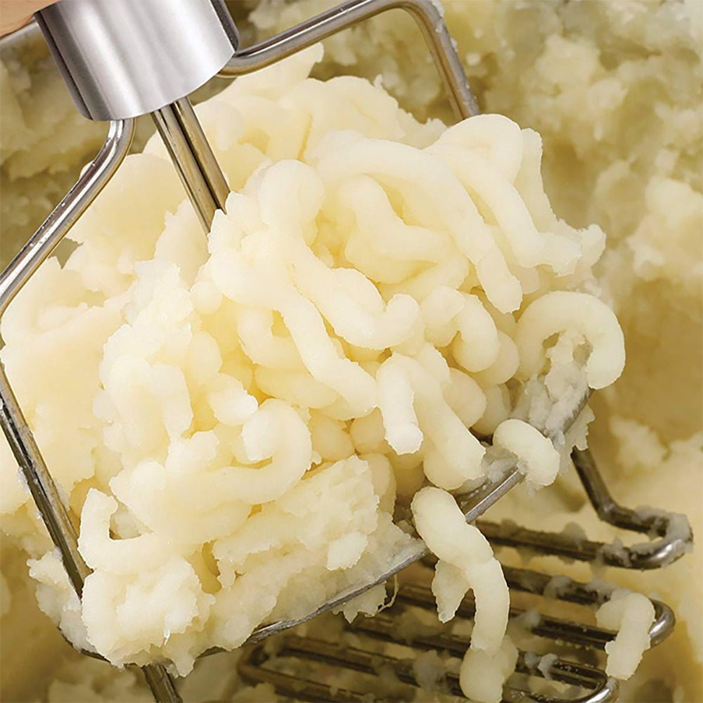Premium Emilio Dual Potato Masher - Stainless Steel Kitchen Tool for Smooth Mashed Potatoes, Vegetables & Baby Food - Perfect for Home Cooking, Thanksgiving & Holiday Meals