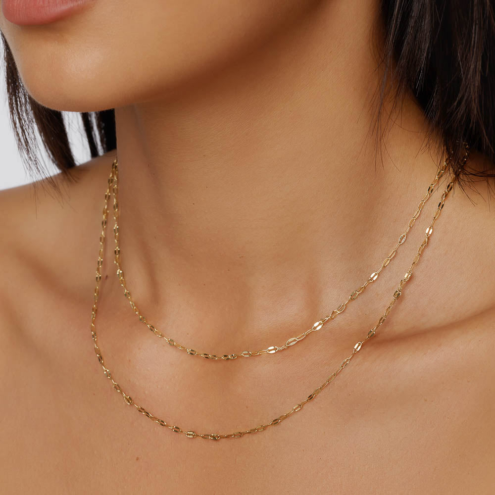 Luxury Gold Mirror Chain Necklace for Women - Elegant Fashion Jewelry Gift for Parties, Weddings & Special Occasions