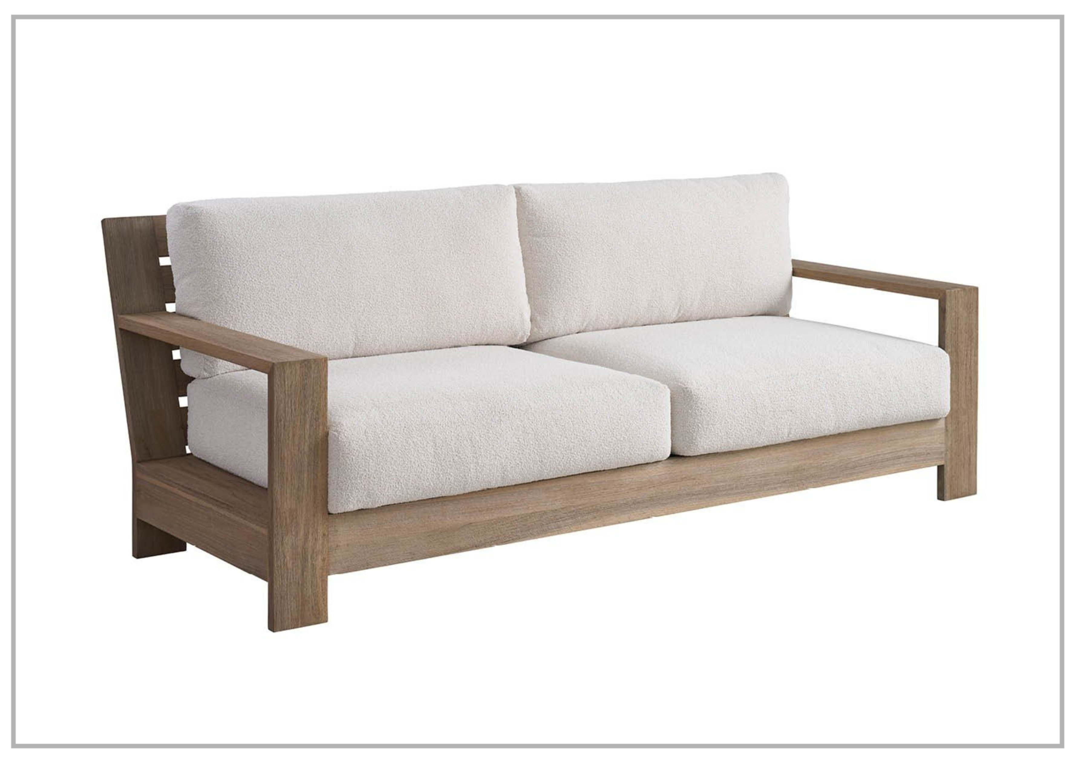 Universal Saratoga Sofa with Weathered Teak Finish - Modern Living Room Furniture for Home, Office & Lounge Areas