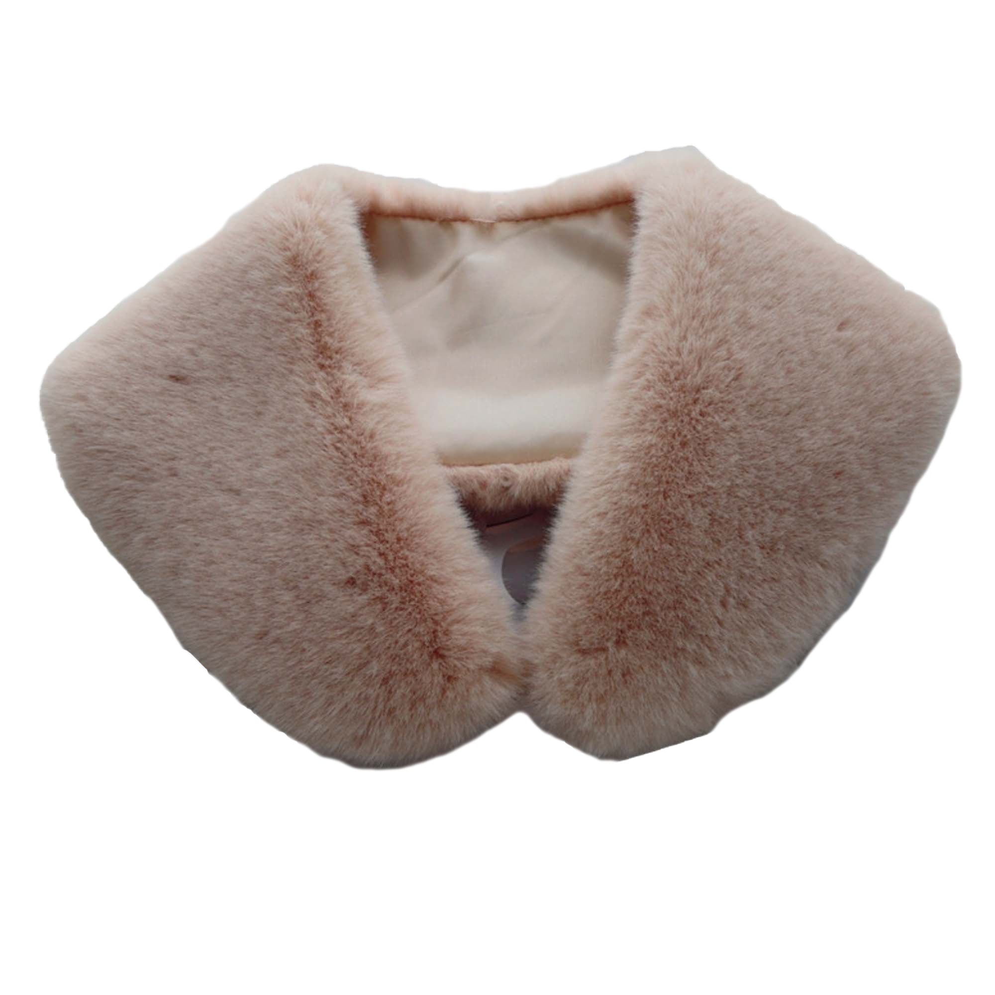 Luxury Beige Faux Mink Fur Stole Collar - Elegant Winter Shawl Wrap for Women, Perfect for Parties, Weddings & Formal Events