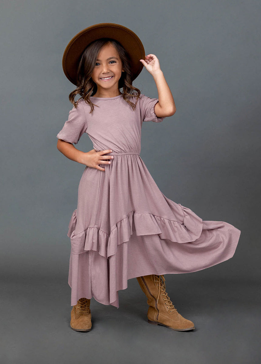 Harley Dress in Dusty Orchid - Elegant Floral Midi Dress for Women | Perfect for Weddings, Parties & Date Nights