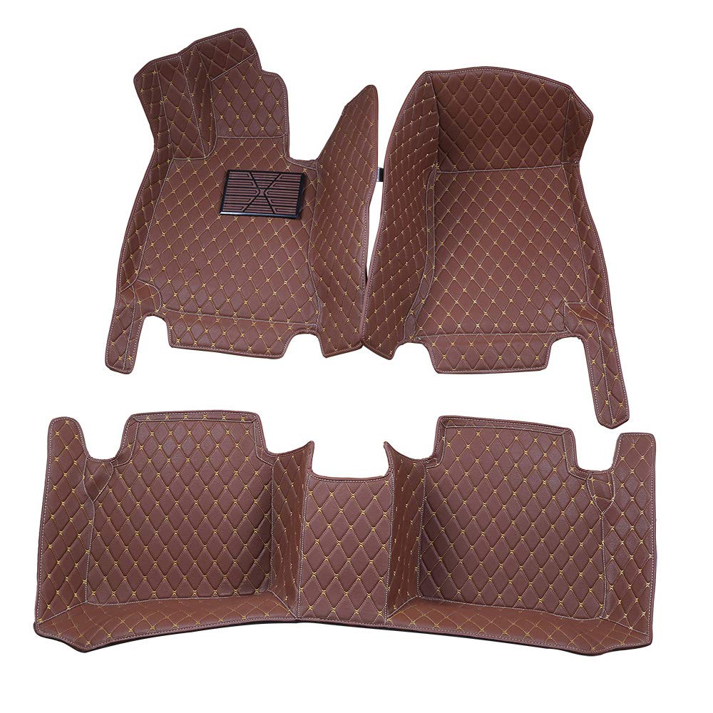 Premium Custom Fit Floor Mats for BMW X3 F25 (2011-2017) - Heavy Duty XPE Leather Car Mats in Coffee Brown - Perfect for All-Weather Protection & Luxury Interior Upgrade