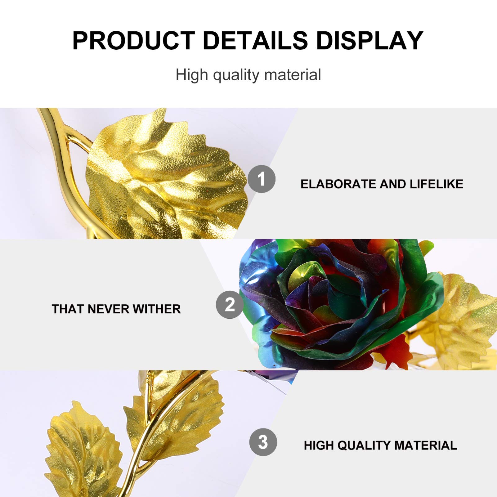 PRETYZOOM 24K Gold Foil Artificial Roses - Eternal Preserved Flowers for Wedding Decor, Valentine's Day, Anniversary Gifts & Romantic Home Decoration | Perfect for Centerpieces, Bouquets, and Special Occasions