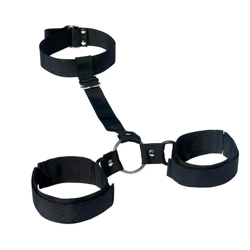 Black SS S&M Shadow Neck and Wrist Restraint Set - BDSM Bondage Gear for Adults, Couples Play, Fetish Accessories, and Role Play Scenes