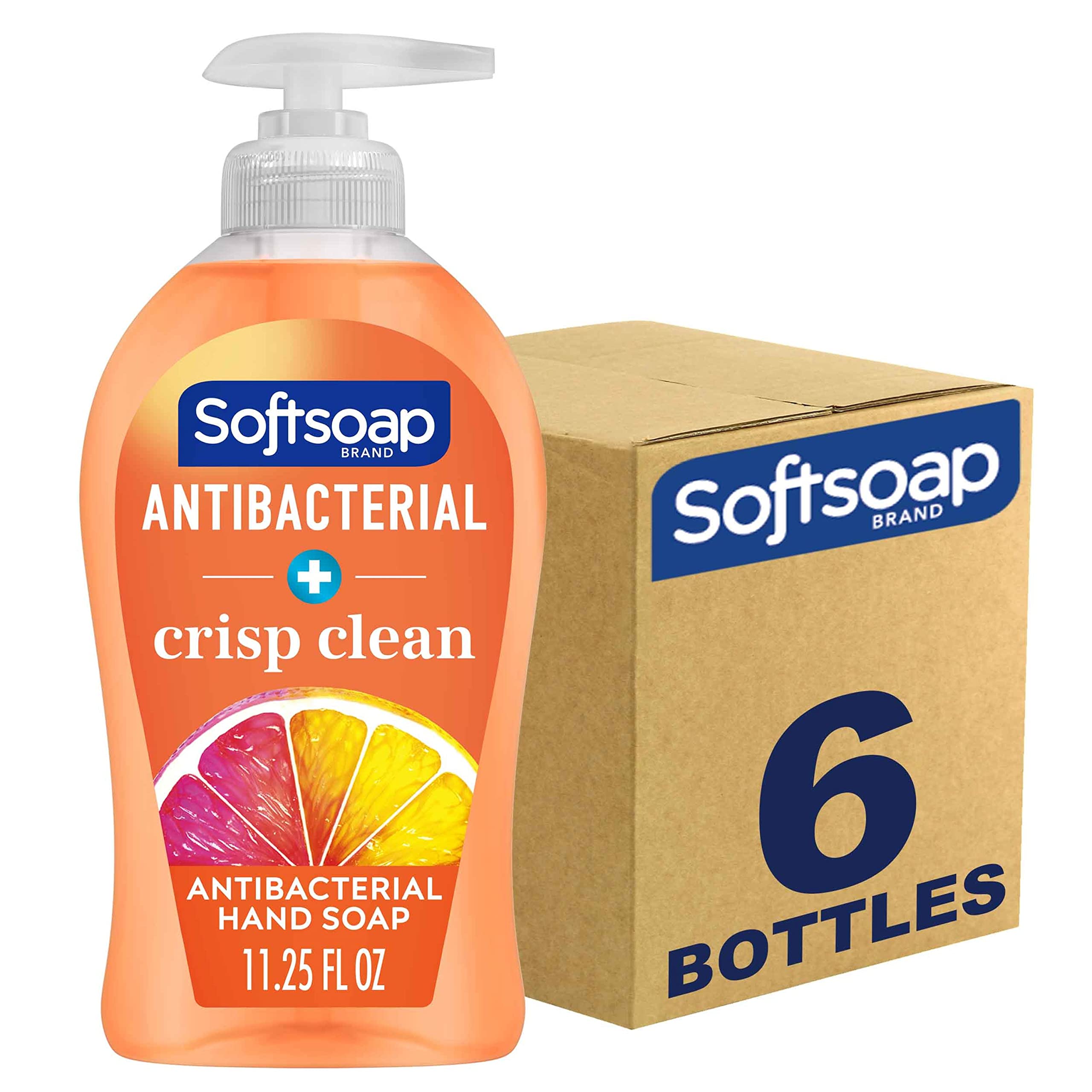 Softsoap Pomegranate & Mango Body Wash 20oz (4-Pack) & Antibacterial Liquid Hand Soap Crisp Clean 11.25oz (6-Pack) - Refreshing Shower Gel & Moisturizing Hand Wash for Bathroom, Kitchen & Daily Hygiene