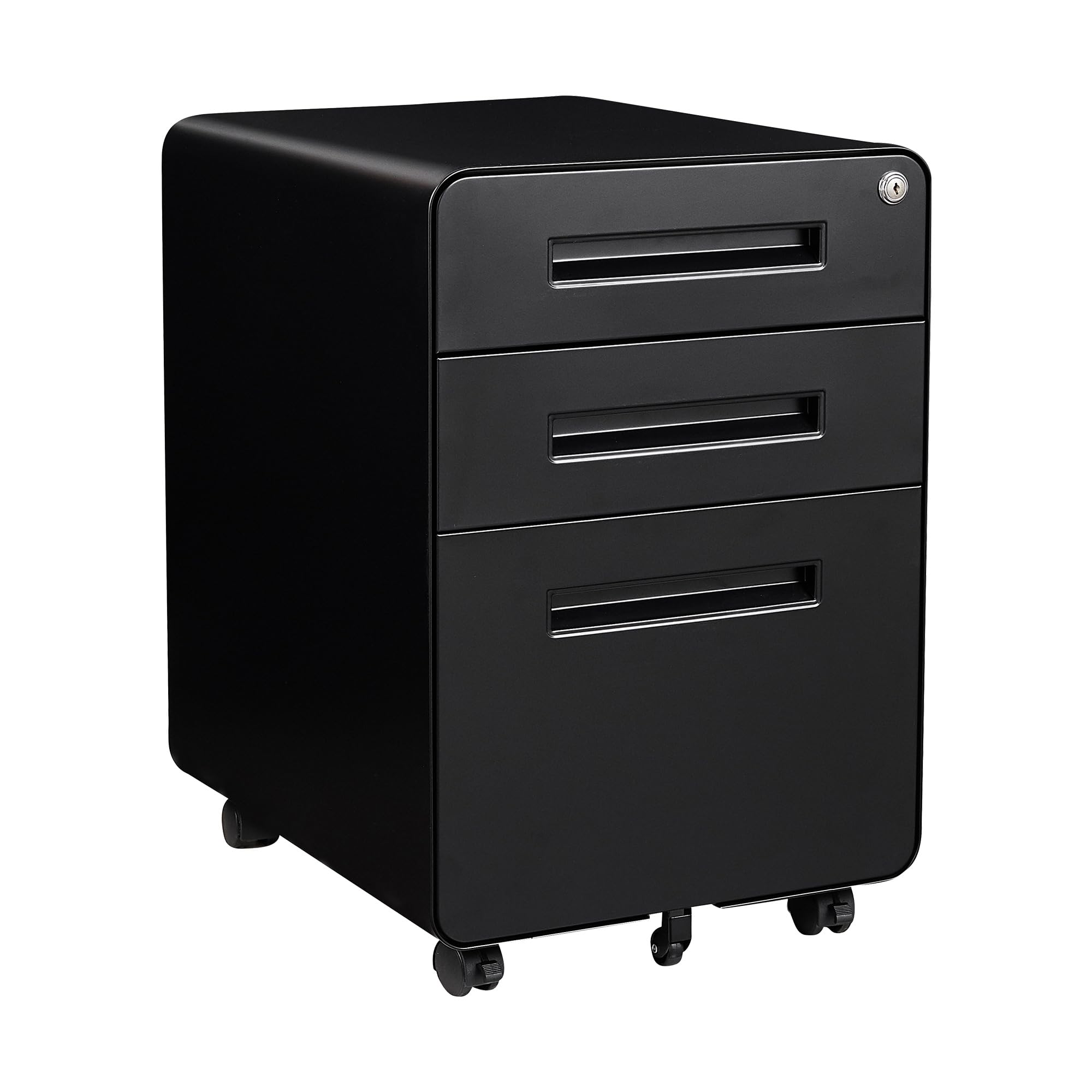 STANI 3 Drawer Metal Filing Cabinet with Lock - Legal & Letter Size Mobile Storage Cabinet for Home Office - Fully Assembled (Wheels Not Included) - Perfect for Organizing Documents, Files & Office Supplies