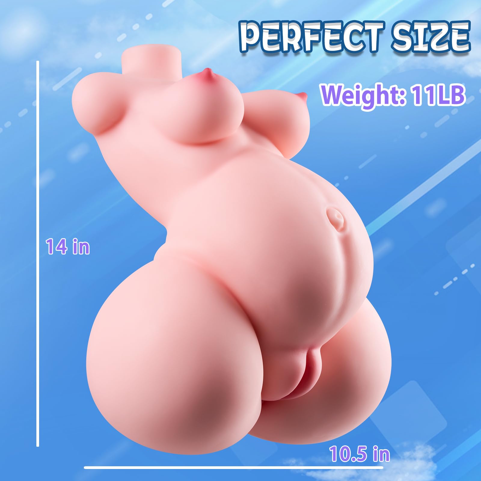 11LB Realistic Pregnant Sex Doll for Men - Dual 3D Vagina & Anal Channels Male Masturbator, Small Pocket Pussy for Intense Solo Pleasure & Orgasm - Perfect for Discreet Home Use & Fantasy Fulfillment