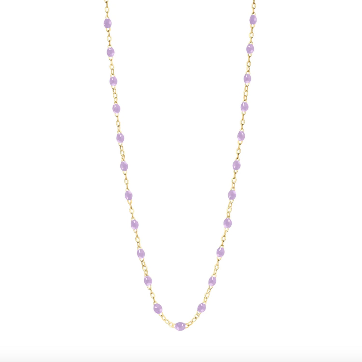 Classic Gigi Clozeau Yellow Gold Necklace 16.5 Inches with Lilac Charm - Elegant Jewelry Gift for Women, Perfect for Weddings, Anniversaries & Special Occasions