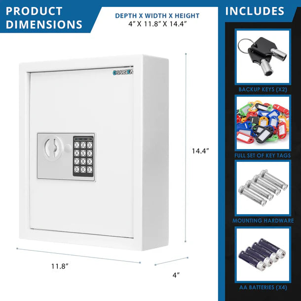 Barska AX13964 40-Key Digital Keypad Security Cabinet - Secure Key Storage for Home, Office & Commercial Use