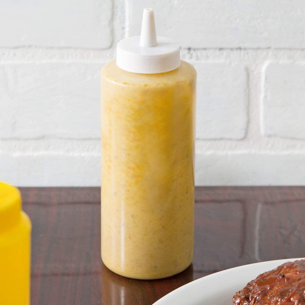 GLIVE Plastic Bottle Condiment Dispenser - 360ml (12oz) Squeeze Bottle for Sauces, Oil, Ketchup, Mustard & Salad Dressing - Perfect for Kitchen, BBQ, Restaurants & Home Cooking