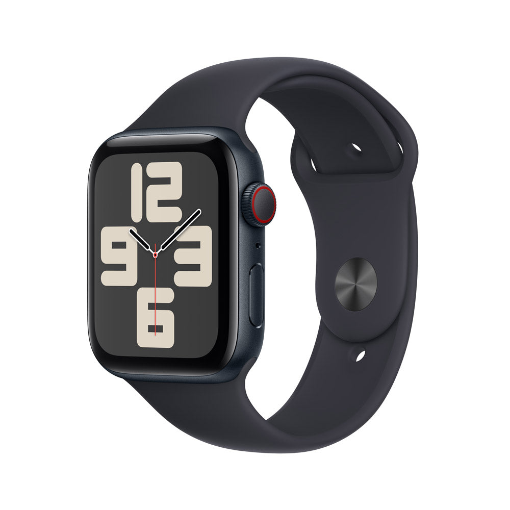 Apple Watch SE GPS + Cellular 44mm Midnight Aluminum Case with Midnight Sport Band M/L - Perfect for Fitness Tracking, Calls & Notifications on the Go