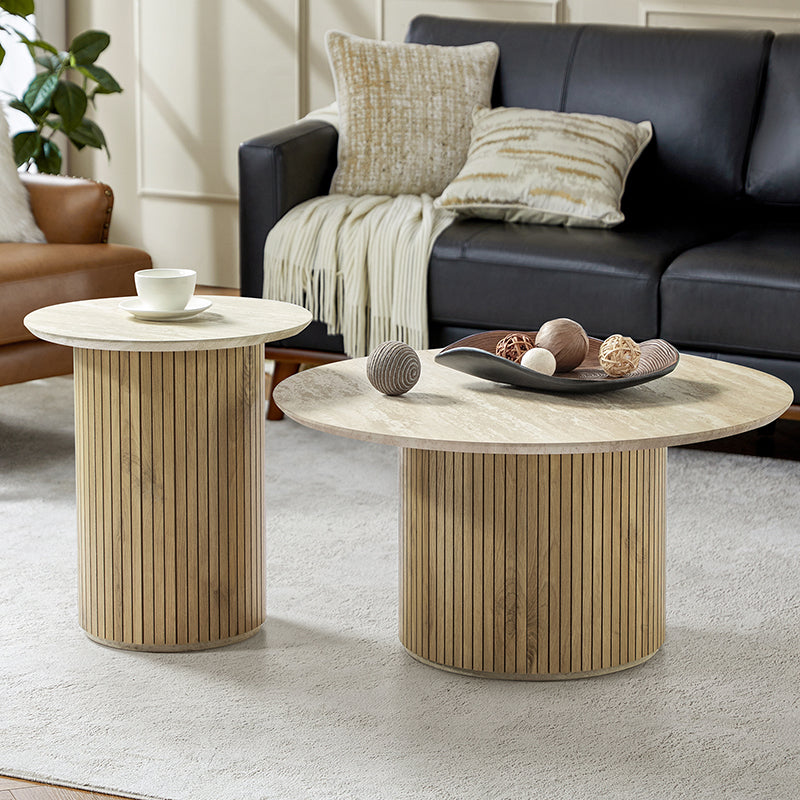 Modern Nesting Coffee Table Set - 2-Piece or 3-Piece Optional - Space-Saving Living Room Furniture for Small Spaces, Apartments & Home Decor