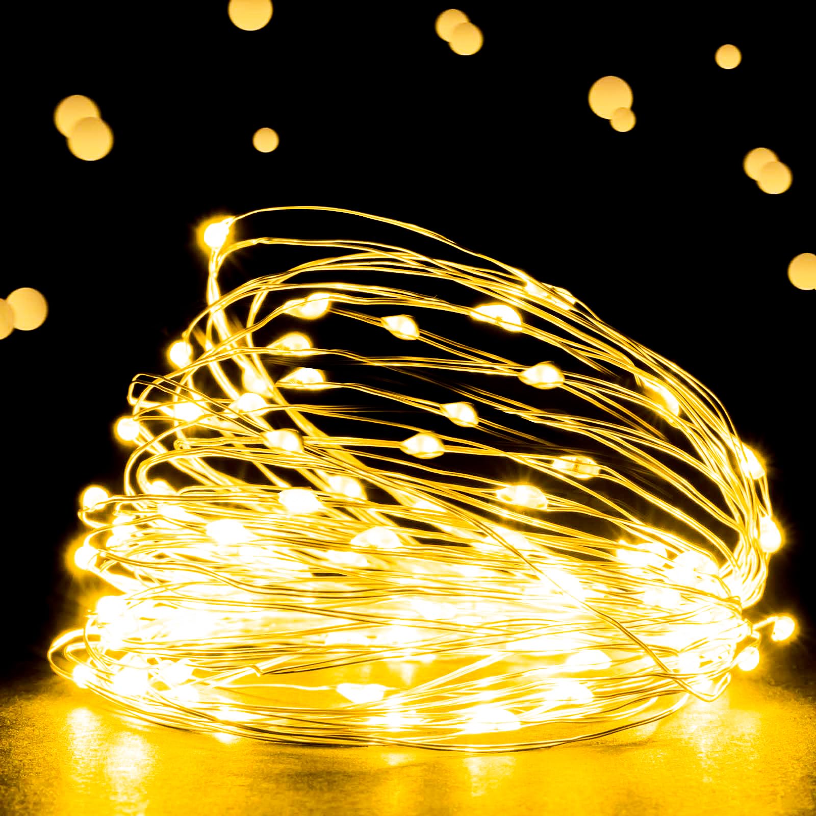 USB Powered 200 LED Fairy Lights - 66ft Warm White String Lights for Indoor & Outdoor Decor, Bedroom, Christmas, Wedding, Party, Patio, Window | Plug-in Decorative Lighting for Cozy Ambiance