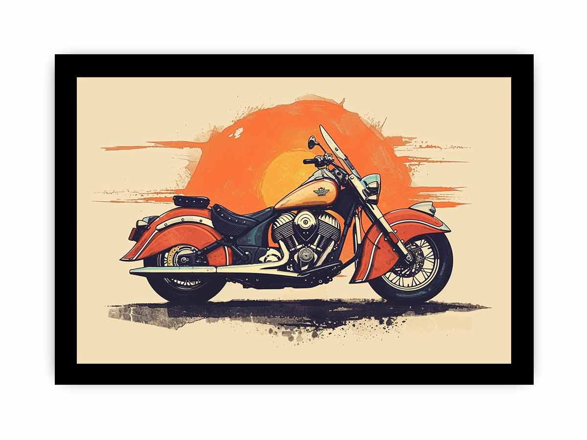 Vintage Indian Motorcycle Framed Print - Classic Motorcycle Wall Art for Home, Office & Garage Decor - Perfect for Bikers & Motorcycle Enthusiasts