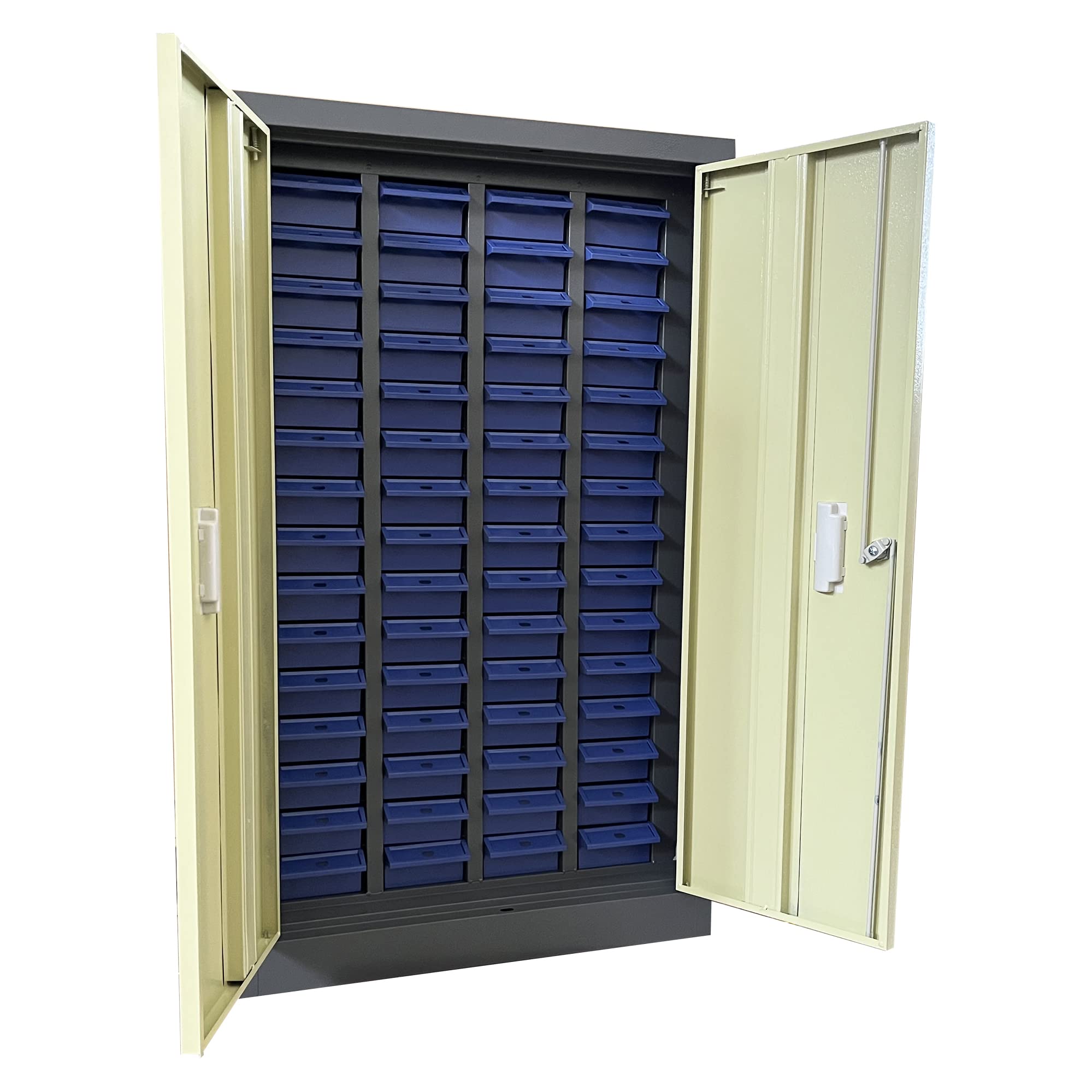 60-Drawer Steel Tool Storage Cabinet with Door - Organize Bolts, Nuts & Hardware Parts - Perfect for Workshop, Garage & Craft Room Organization