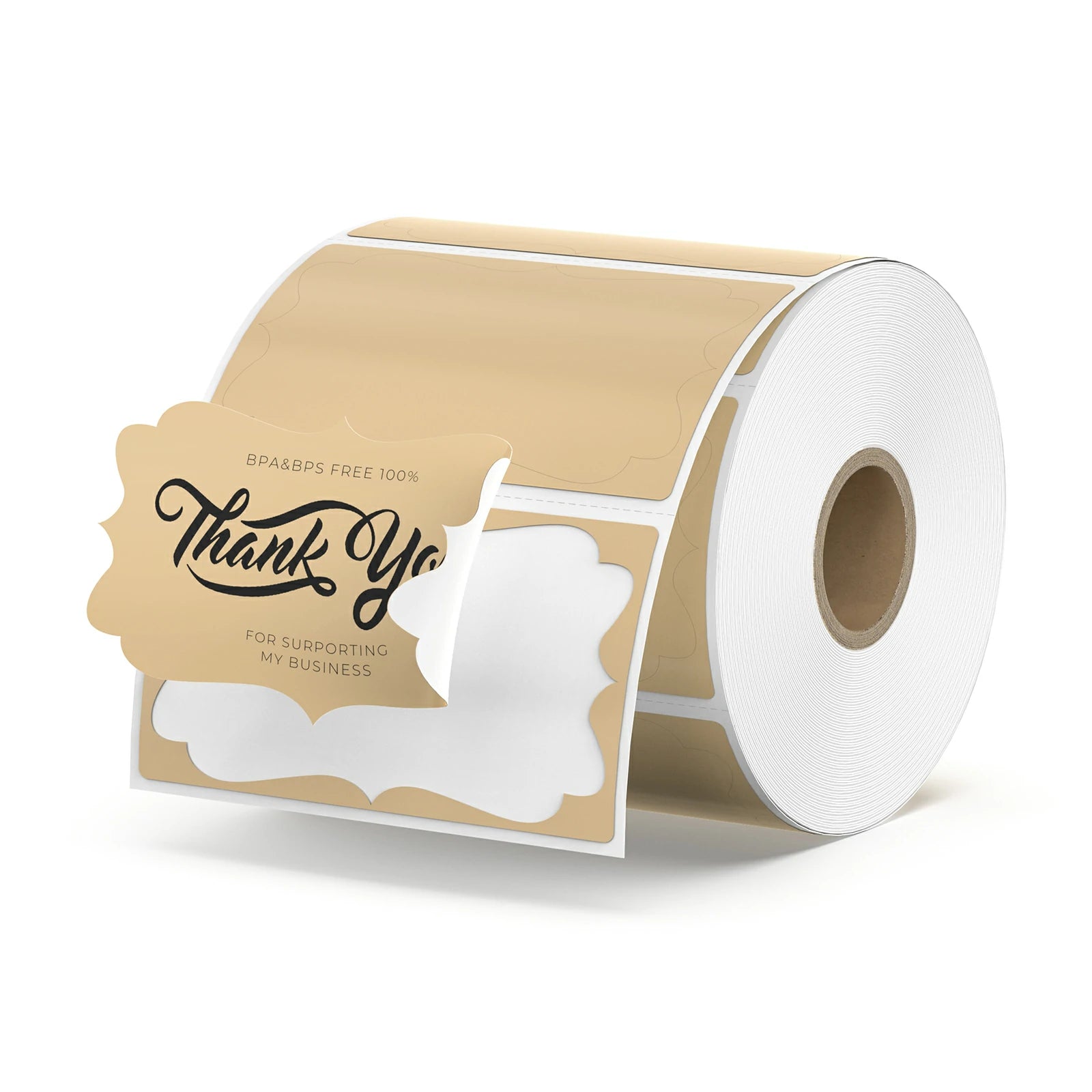MUNBYN Kraft Brown Thermal Sticker Labels for Shipping, Packaging & Mailing - Eco-Friendly Self-Adhesive Paper Tags for Retail, Logistics & Small Business Use