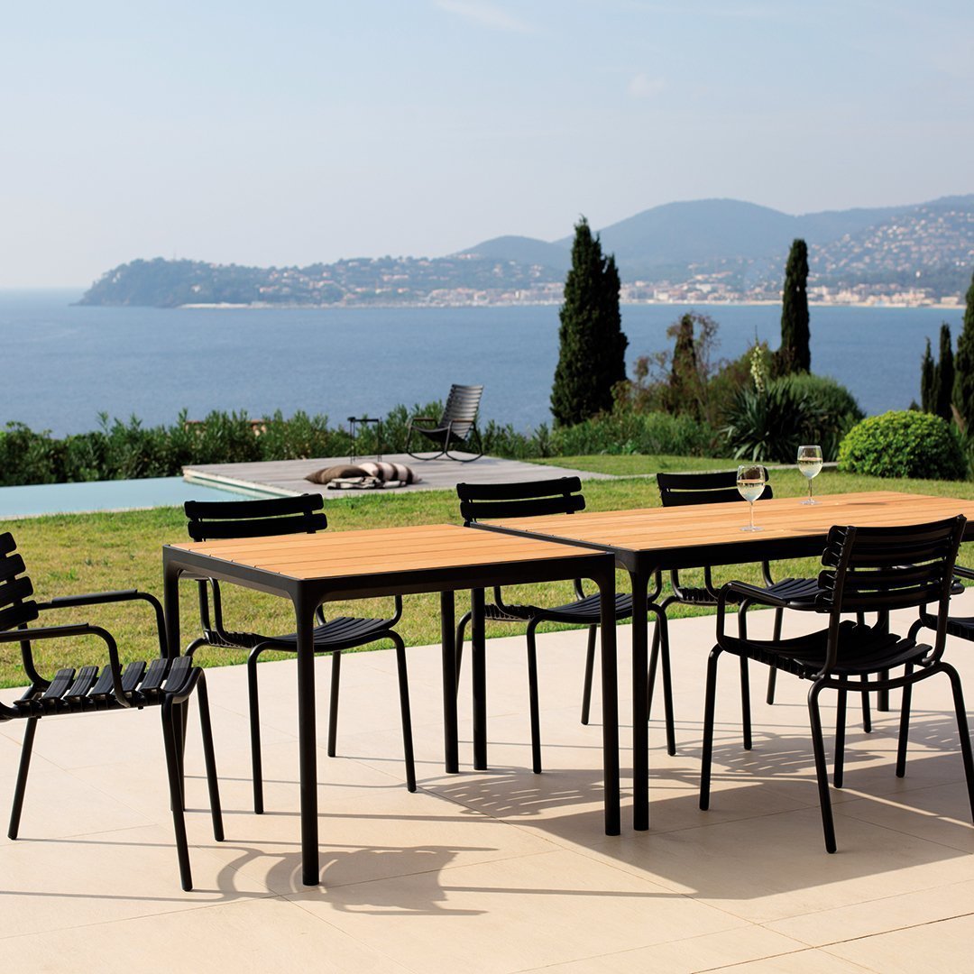 4-Piece Outdoor Dining Set - Rectangle Patio Table with 4 Chairs for Garden, Backyard, and Poolside Gatherings