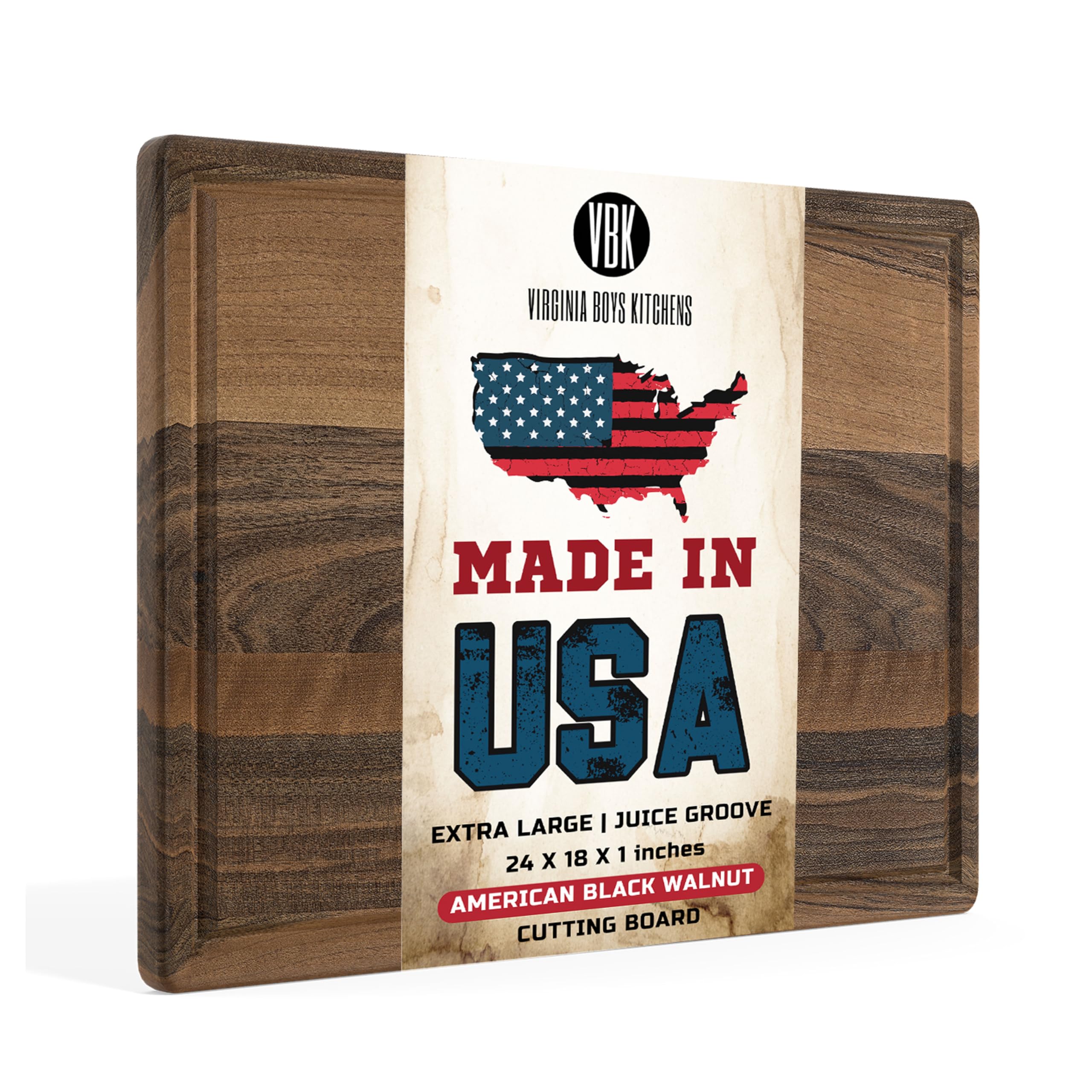 Premium Extra Large Walnut Wood Cutting Board 24