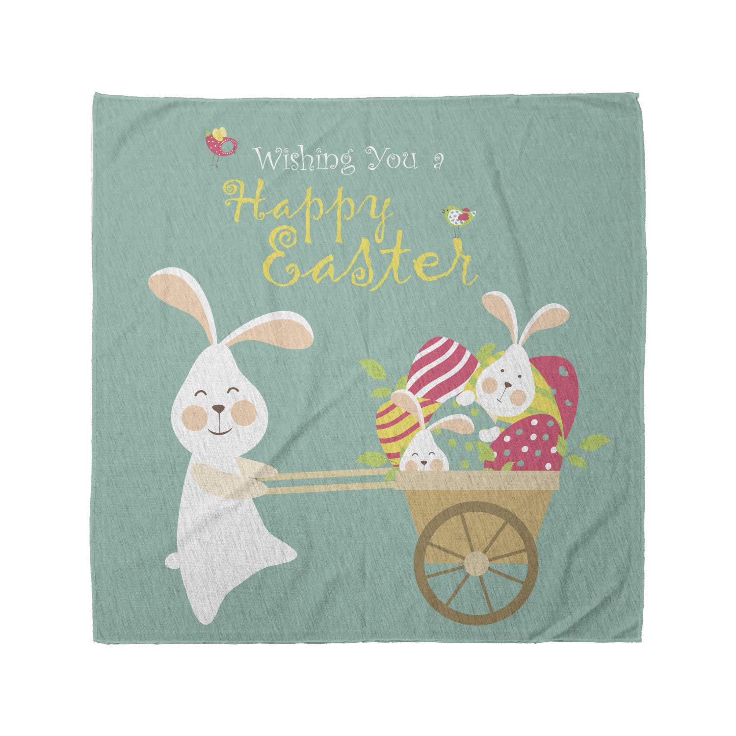 Ambesonne Easter Bunny Bandana - Unisex Head & Neck Scarf for Spring Celebrations