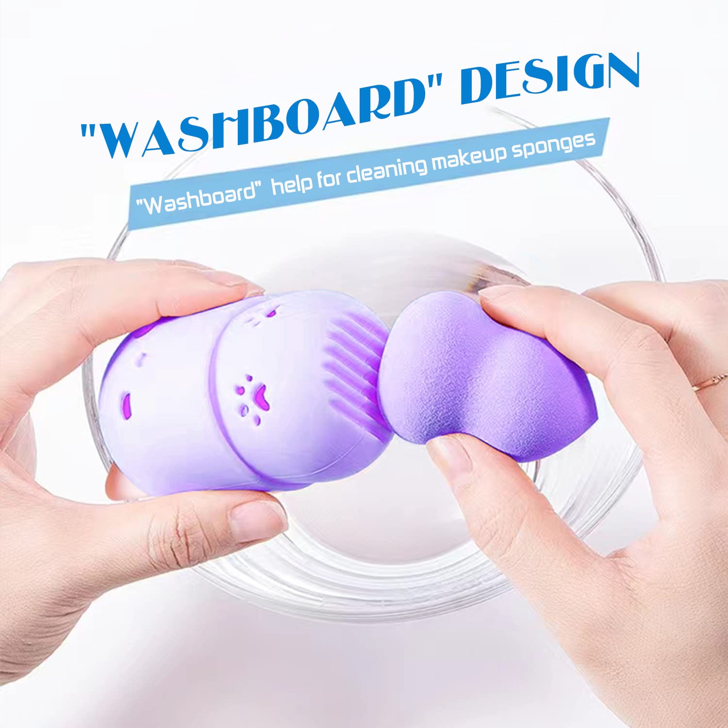 Premium Makeup Sponge Holder & Travel Case - Beauty Blender Egg Drying Stand with Powder Puff Storage | Light Purple Cosmetic Organizer for Travel, Home & Salon Use