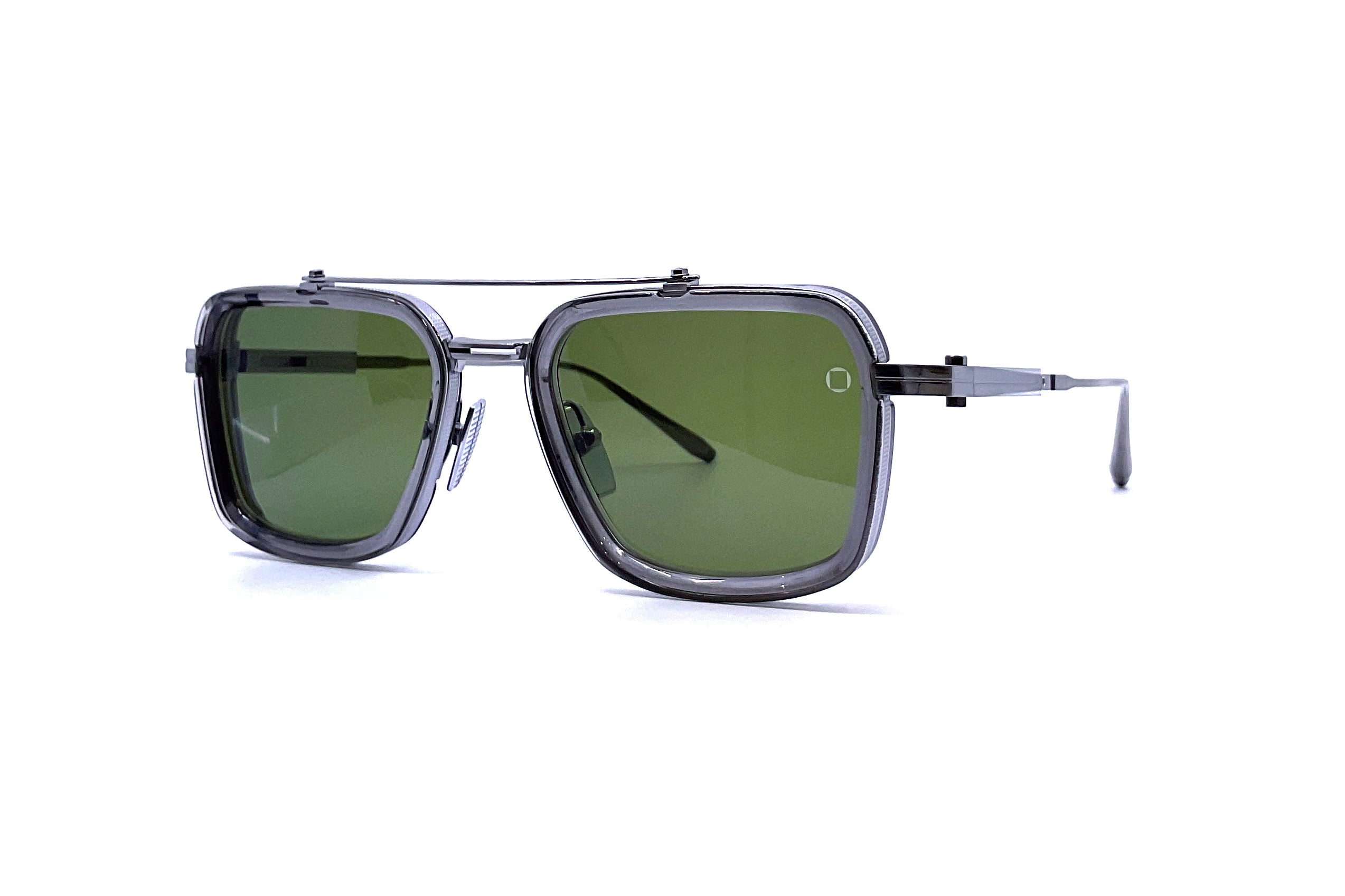 Akoni Solis Sunglasses - Brushed Black Palladium Frame with Dark Grey Crystal Lenses - UV Protection & Polarized for Outdoor Activities, Driving, and Fashion