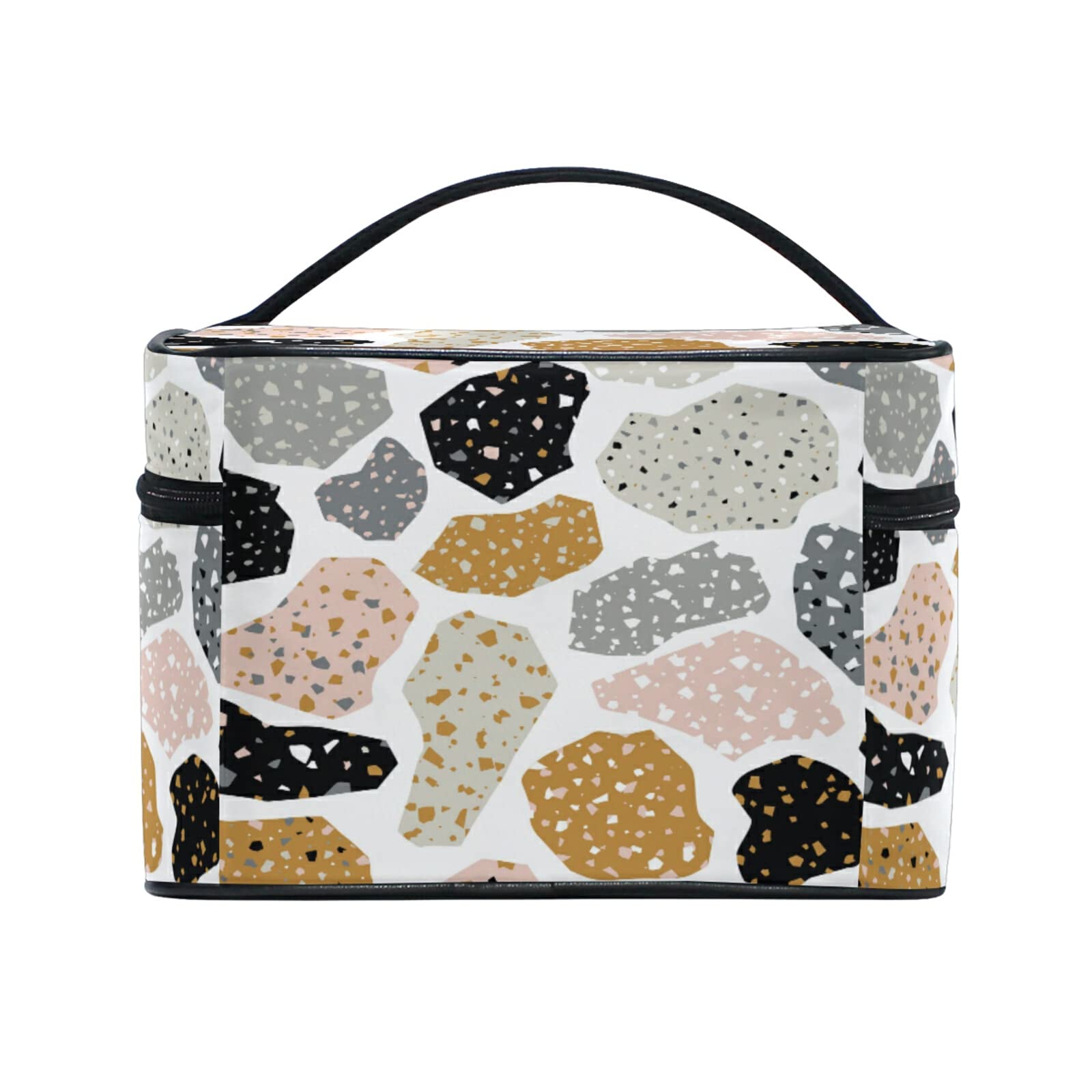 Stylish Terrazzo Marble Cosmetic Bag for Women - Waterproof Makeup Organizer & Travel Toiletry Case - Perfect for Daily Use, Gym, Travel and Gift Giving