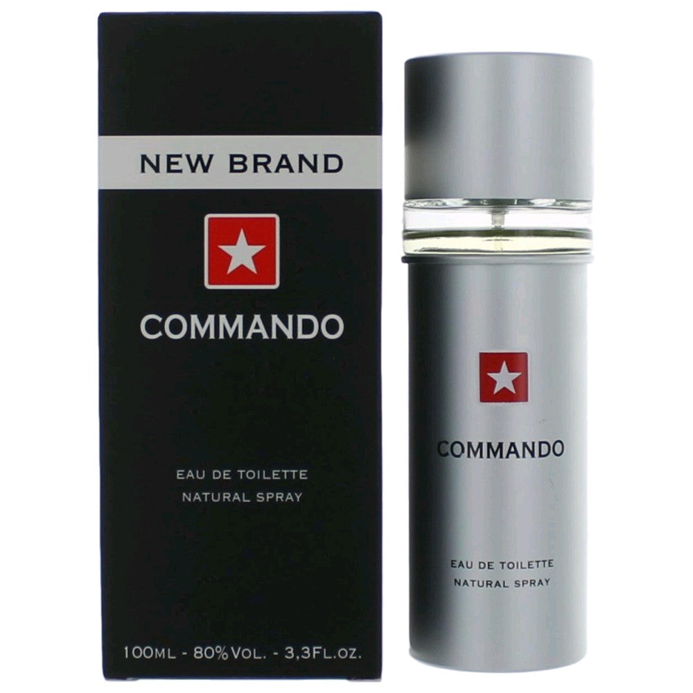 New Brand Commando Men's Eau de Toilette Spray - 3.3 oz | Fresh Masculine Fragrance for Day & Night Wear, Work, Date & Special Occasions