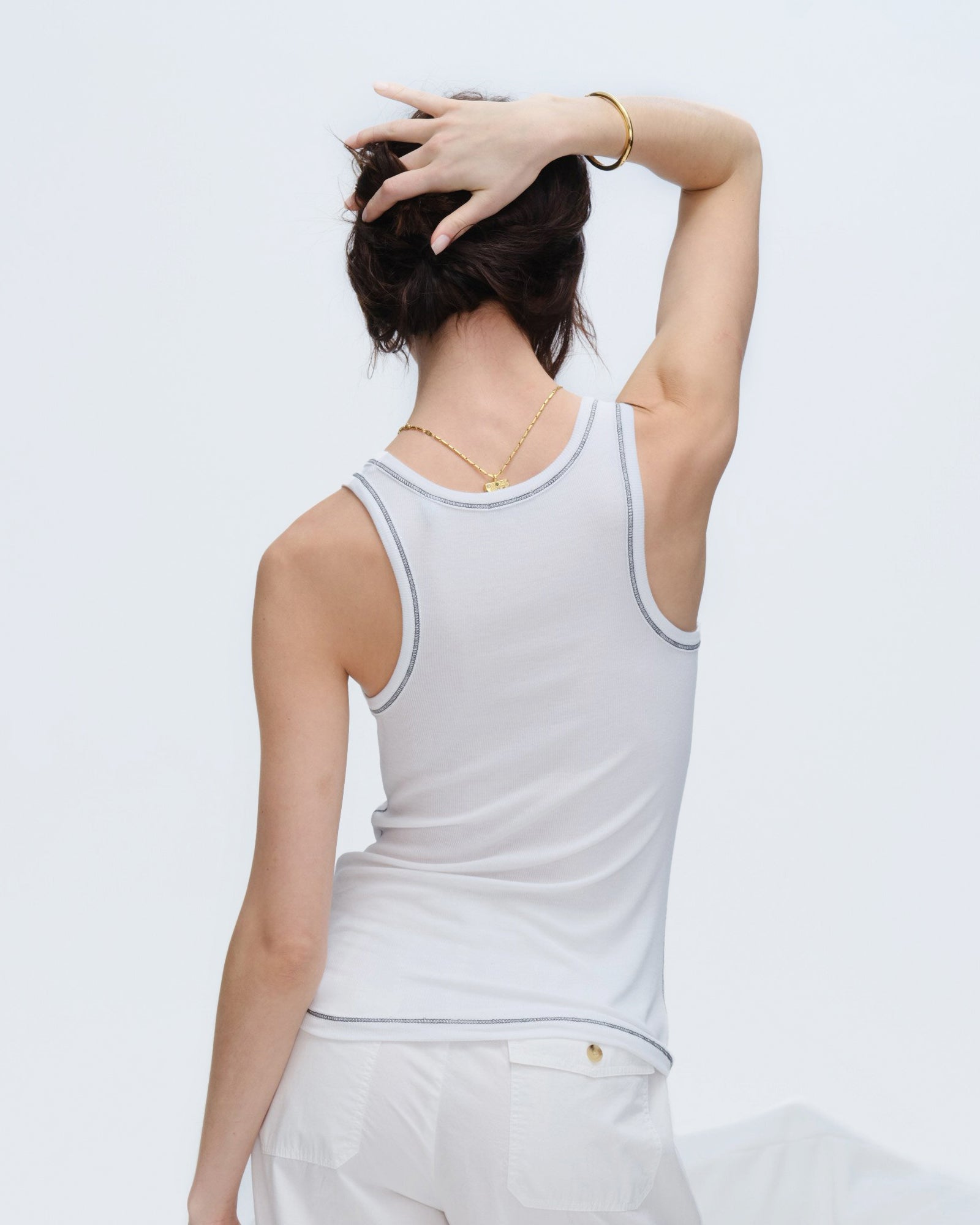 Modal Rib Boy Tank Top - White & Black - Comfortable & Stylish for Casual Wear, Gym, and Summer Outfits