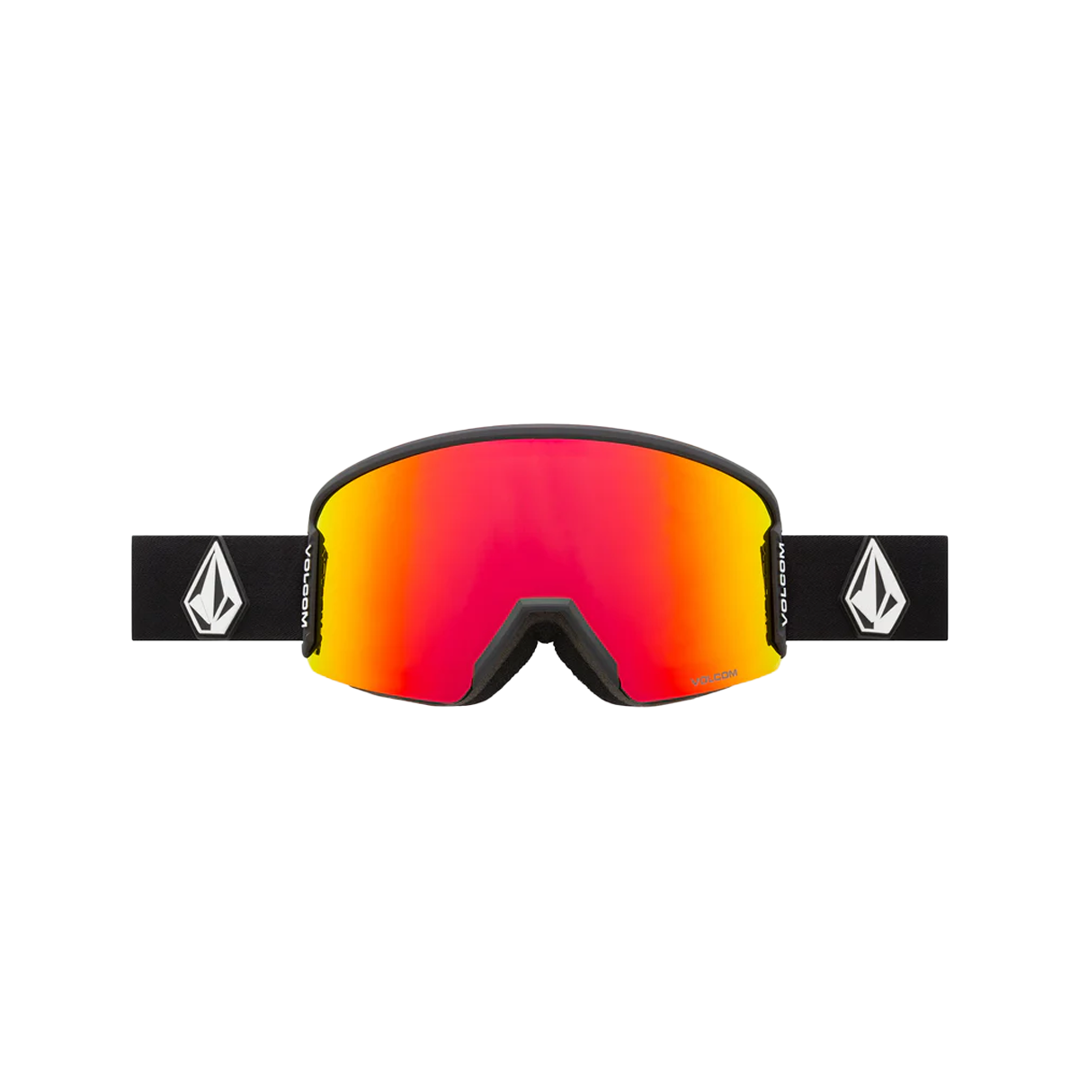 Volcom Garden 2 Snow Goggles - Matte Black / Red Chrome Lens - UV Protection & Anti-Fog for Skiing, Snowboarding & Winter Sports