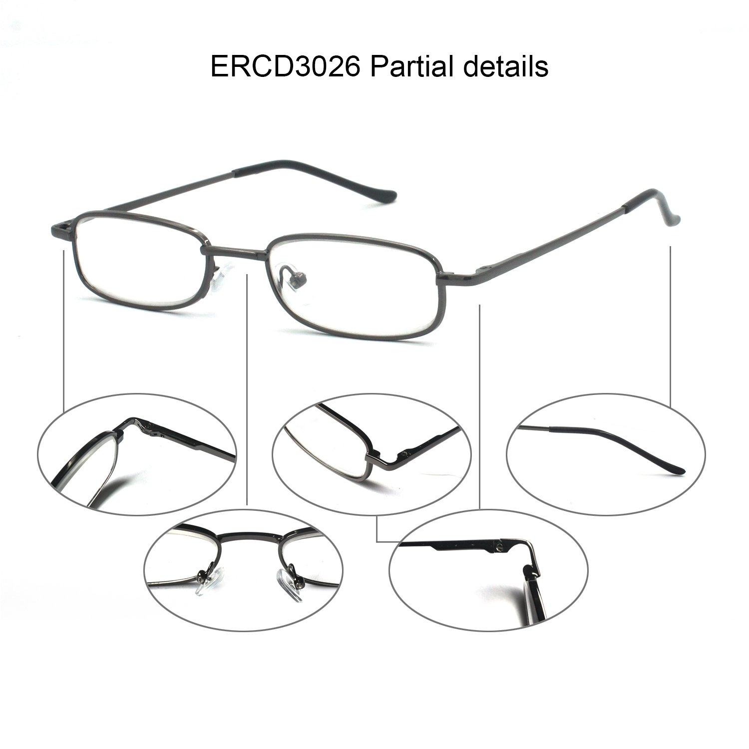 Lightweight Portable Metal Reading Glasses with Carrying Case for Men & Women - Perfect for Reading, Travel, and Everyday Use