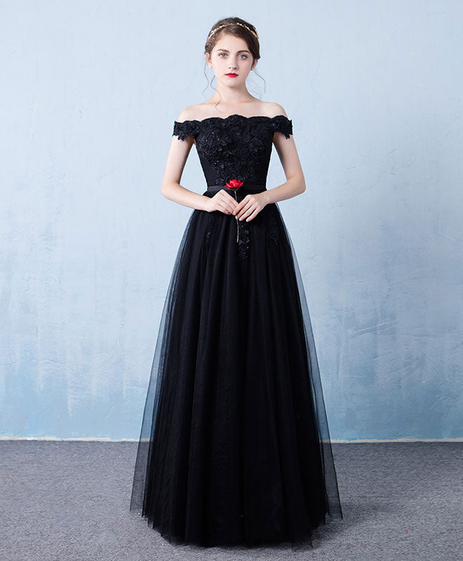 Elegant Blue Tulle Lace Off-Shoulder Long Prom Dress with Beading - Perfect for Bridesmaid, Formal Evening Gowns & Special Occasions
