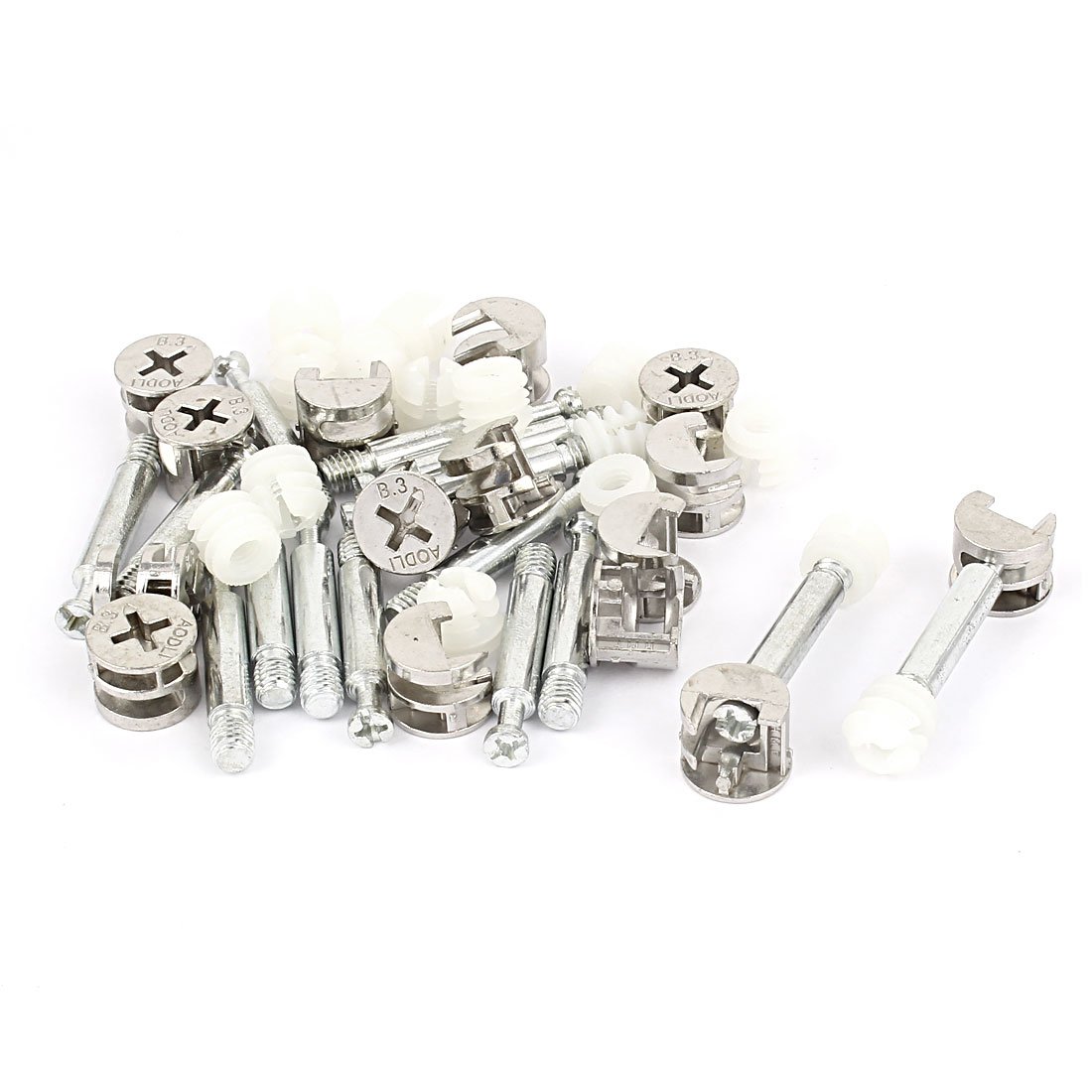 uxcell 15 Sets Furniture Cam Fitting Kit - Cam Bolt, Dowel Nut Connector & Fixing Screws for DIY Furniture Assembly | Perfect for IKEA Furniture, Cabinets, Shelves & Home Improvement Projects