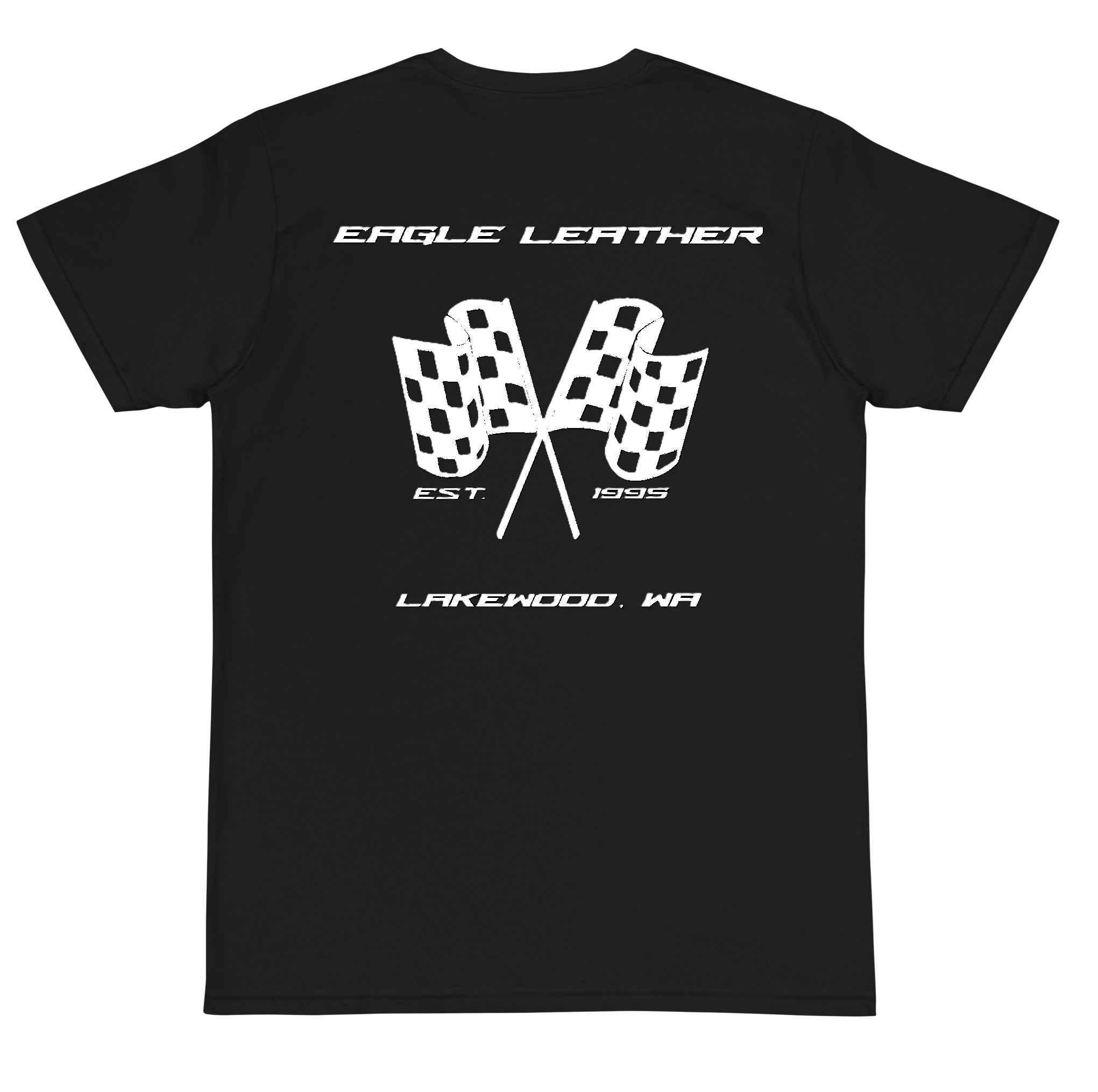 Eagle Leather Racing Flags Shirt - Vintage Style Motorcycle Biker Tee with Distressed Look | Perfect for Motorcycle Rides, Car Shows & Racing Events