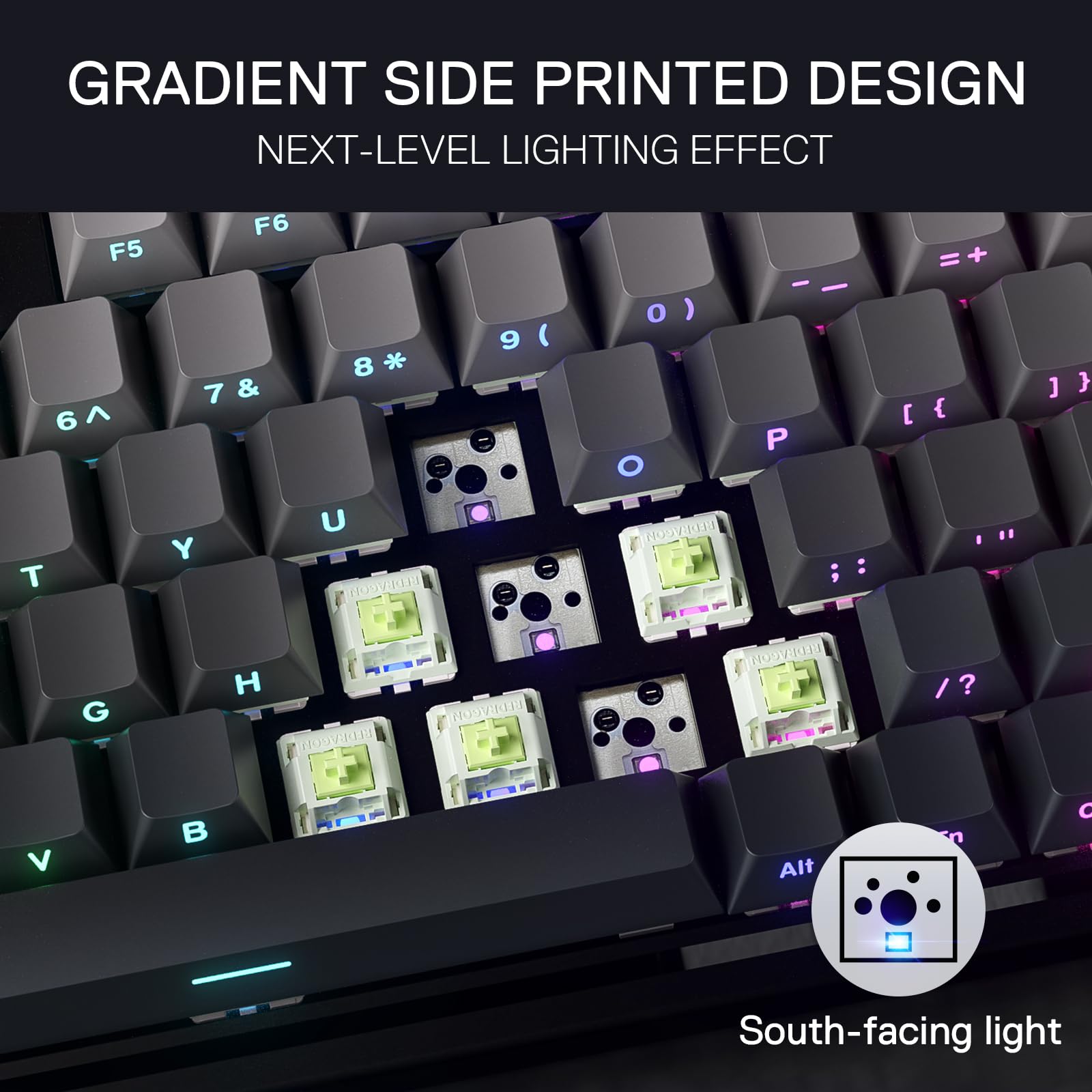 Redragon K673 GB 75% Wireless RGB Gaming Mechanical Keyboard - 3-Mode Connectivity (2.4G/Wired/Bluetooth), 81-Key Compact Design with Hot-Swap Sockets, PBT Keycaps, Dedicated Volume Knob & 5-Layer Noise Reduction | Perfect for PC Gaming, Office Work & Streaming Setup