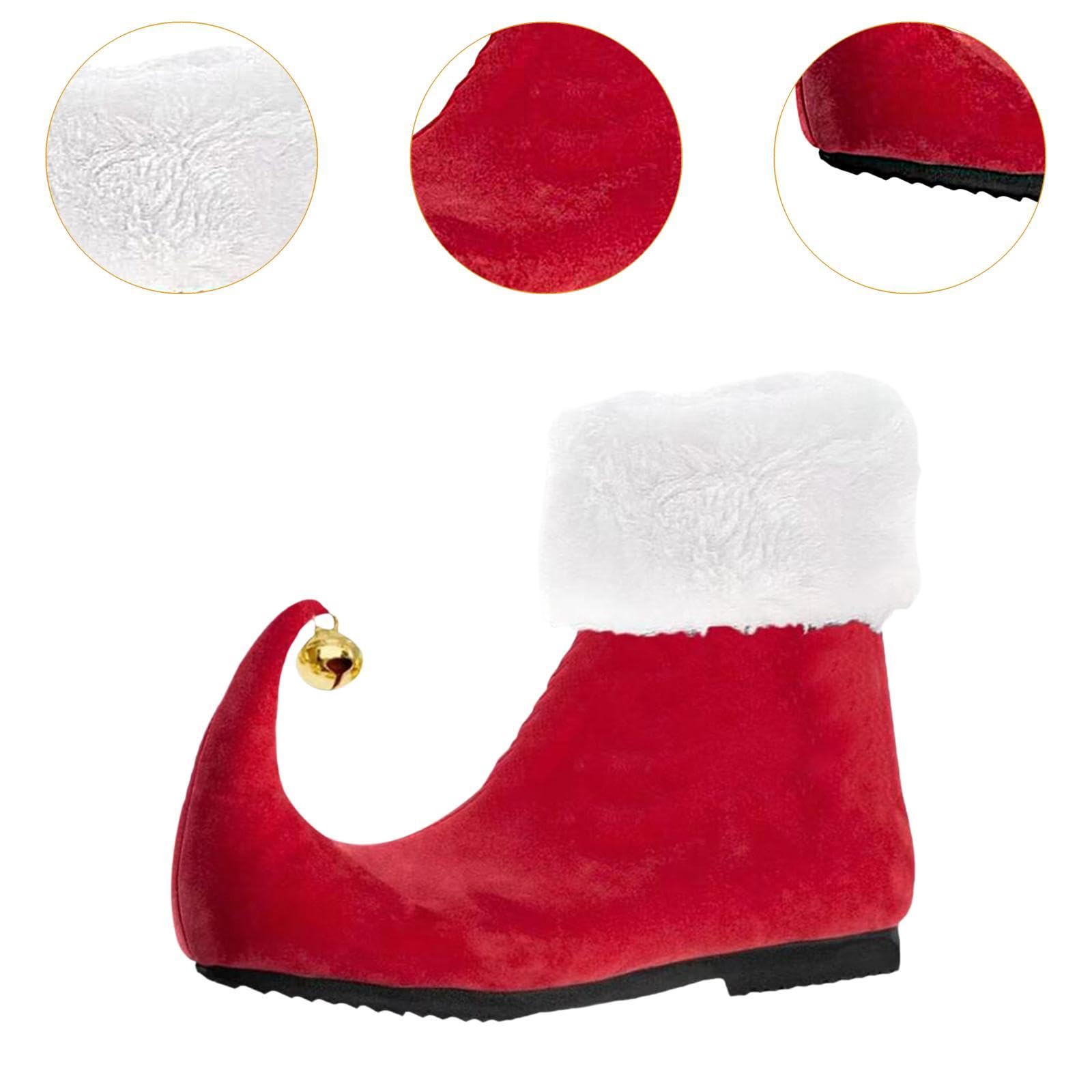Adorable Red Christmas Elf Shoes - Festive Dress Up Booties for Holiday Parties & Costume Events | Size 45
