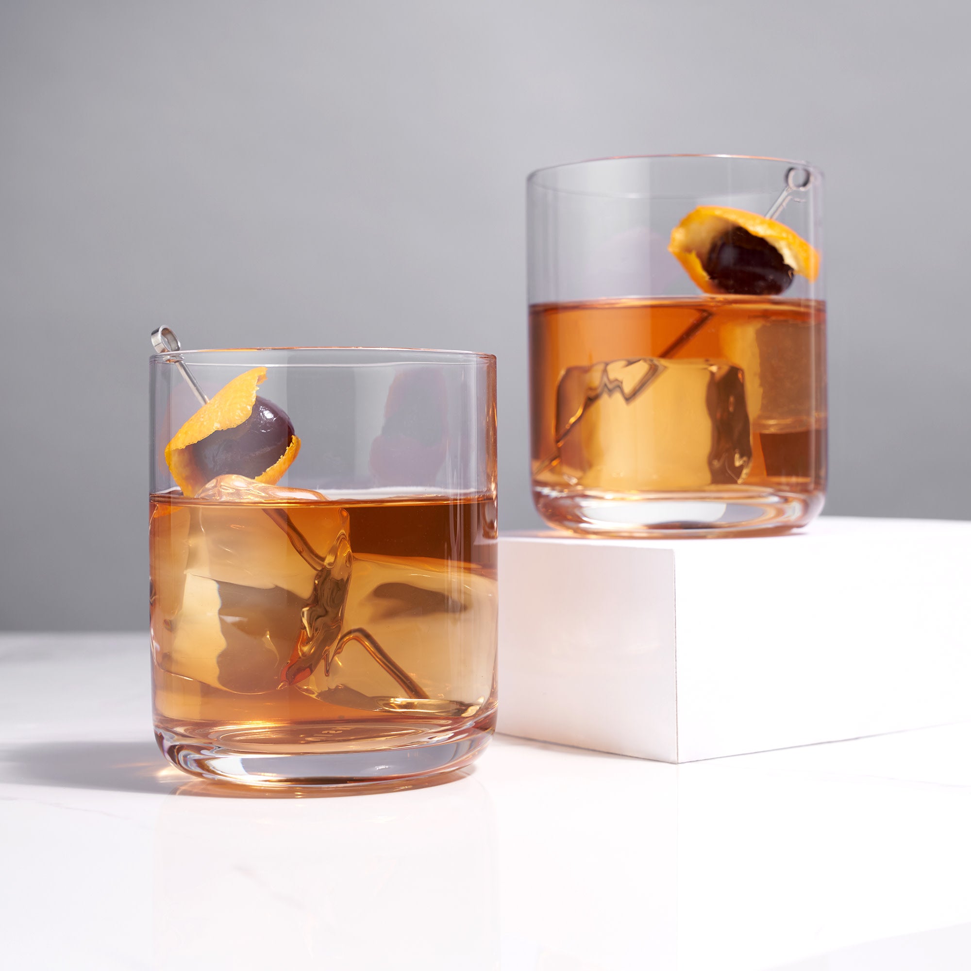 Premium Raye Crystal Tumblers Set of 2 - Elegant 16oz Glass Cups for Wine, Cocktails & Iced Coffee - Perfect for Home Bar, Dinner Parties & Gift Giving
