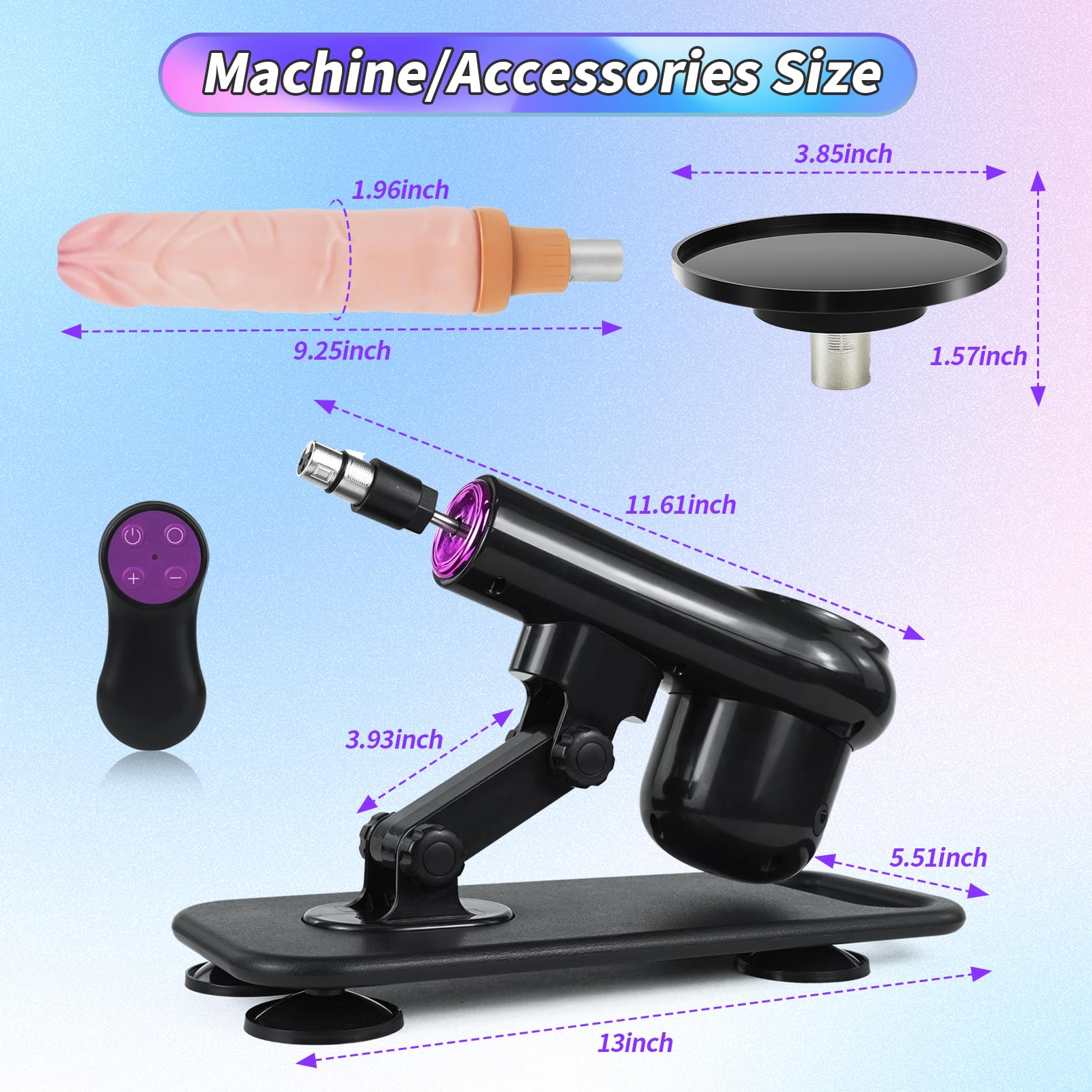 Automatic Thrusting Sex Machine for Women & Men - Remote Control Adult Toy with 3 XLR Connector, Adjustable Dildo & Suction Cup Attachments - Perfect for Couples Play, Solo Pleasure & BDSM Exploration